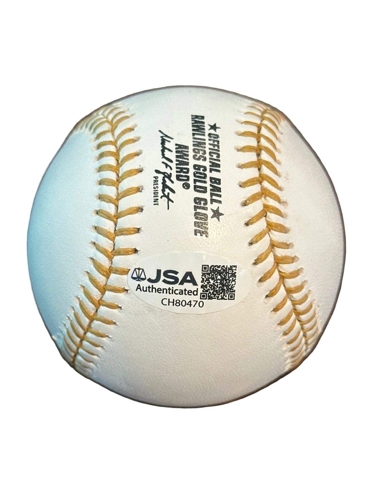 Sean Murphy Atlanta Braves Autographed Gold Glove Award Baseball JSA COA