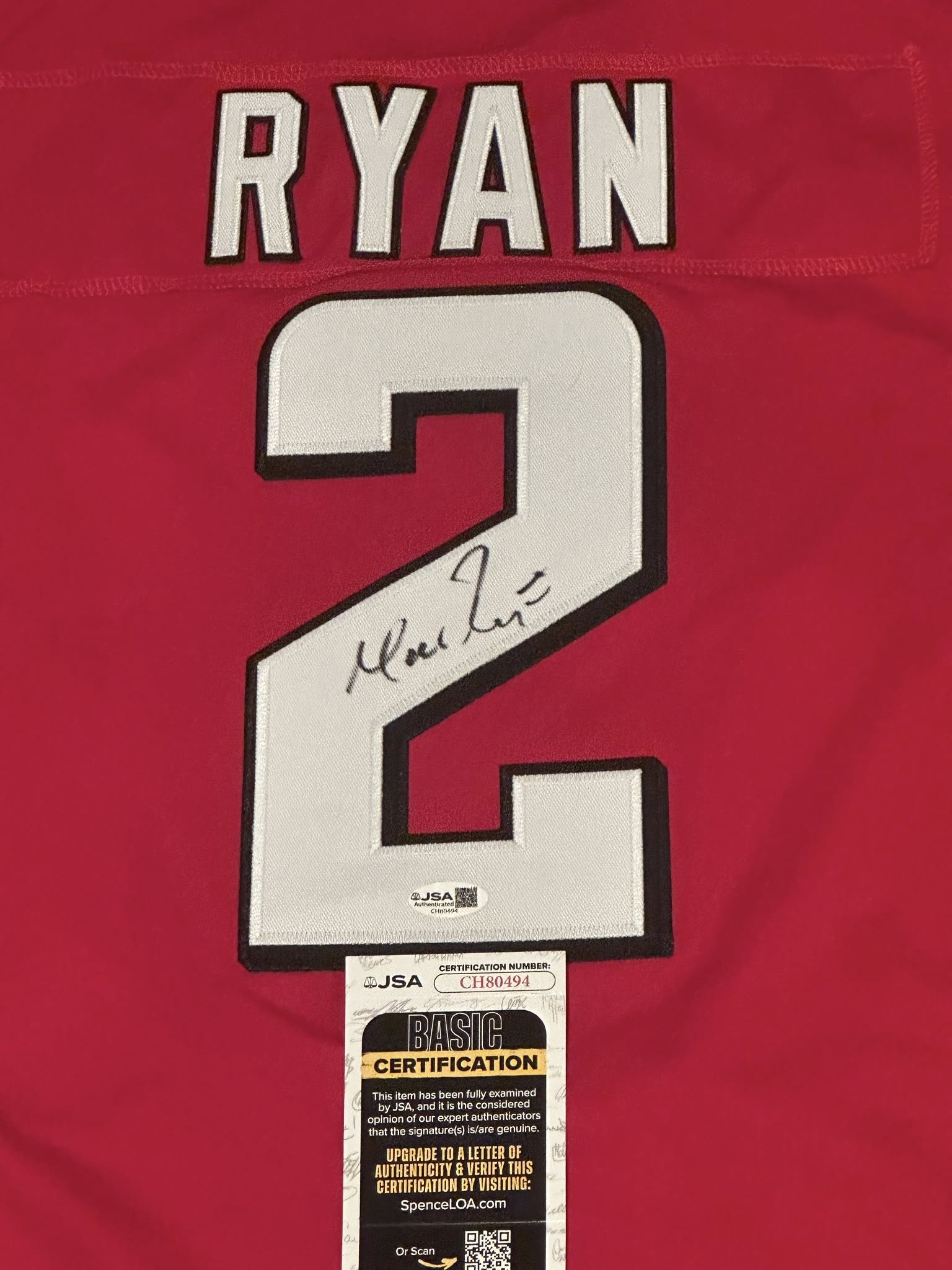 Matt Ryan Signed Autographed Atlanta Falcons Jersey JSA COA