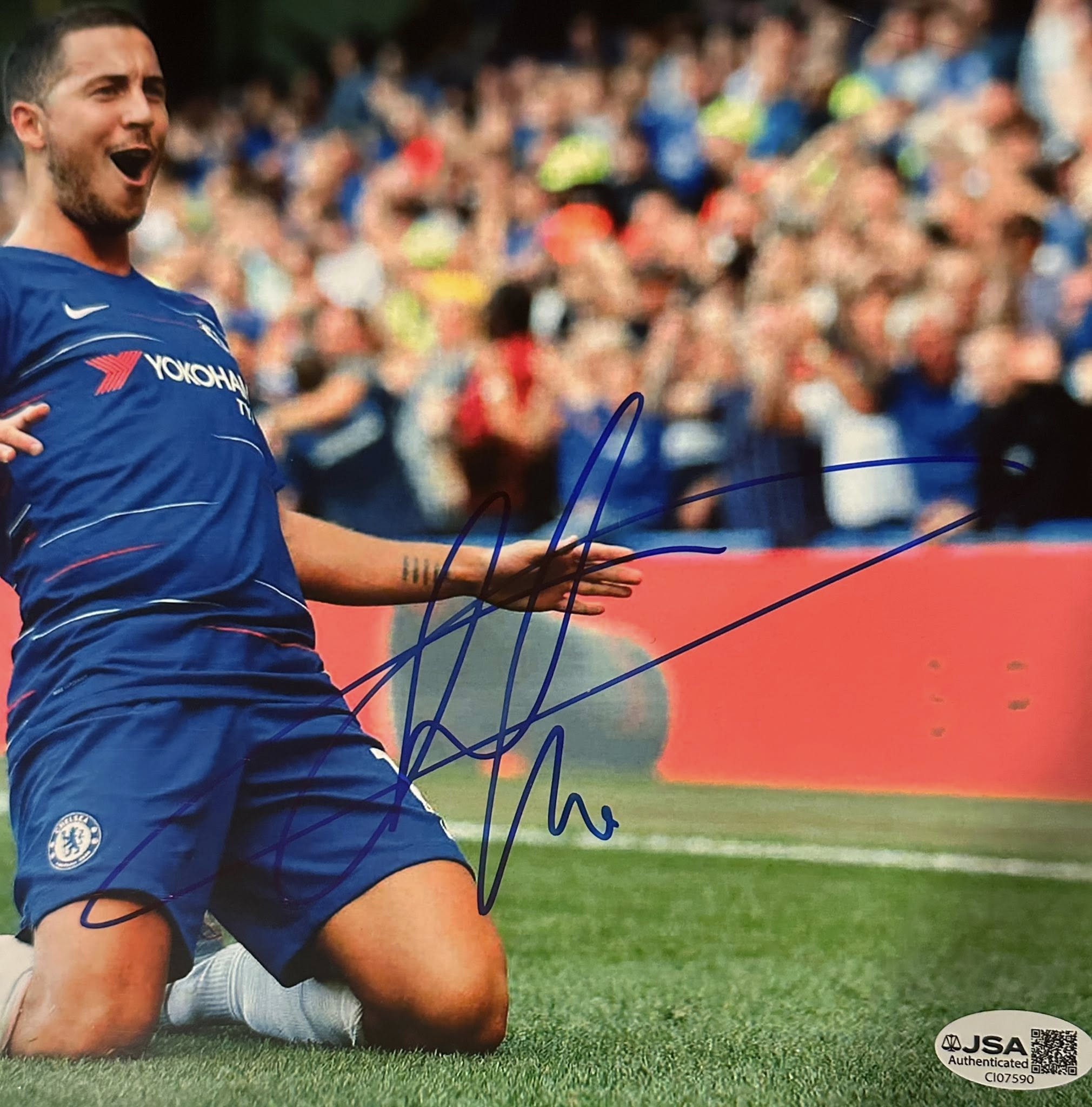 Eden Hazard Chelsea Autographed 8x10 Photo JSA COA