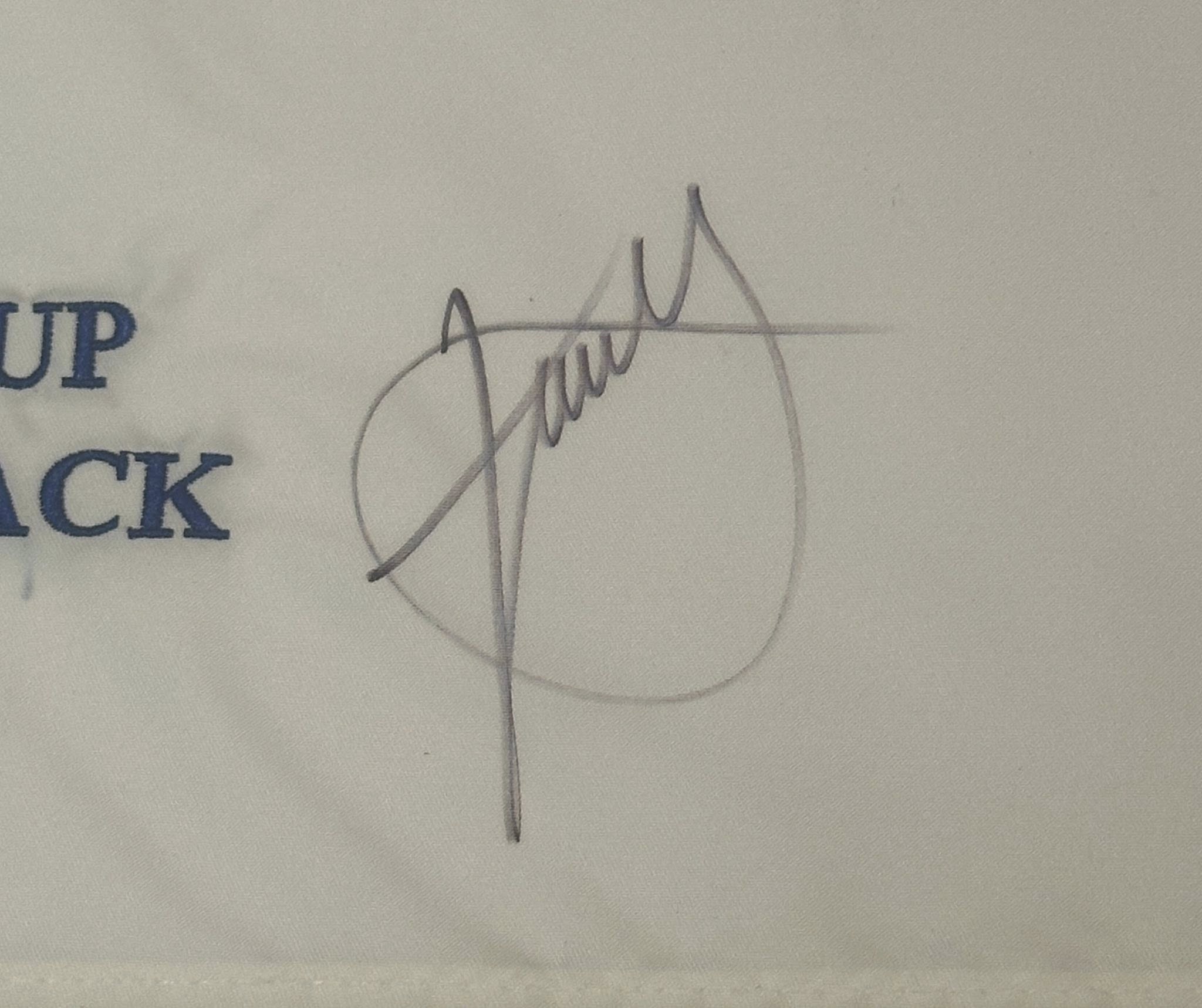 Xander Schauffele Autographed 2025 Ryder Cup Pin Flag Team USA JSA COA