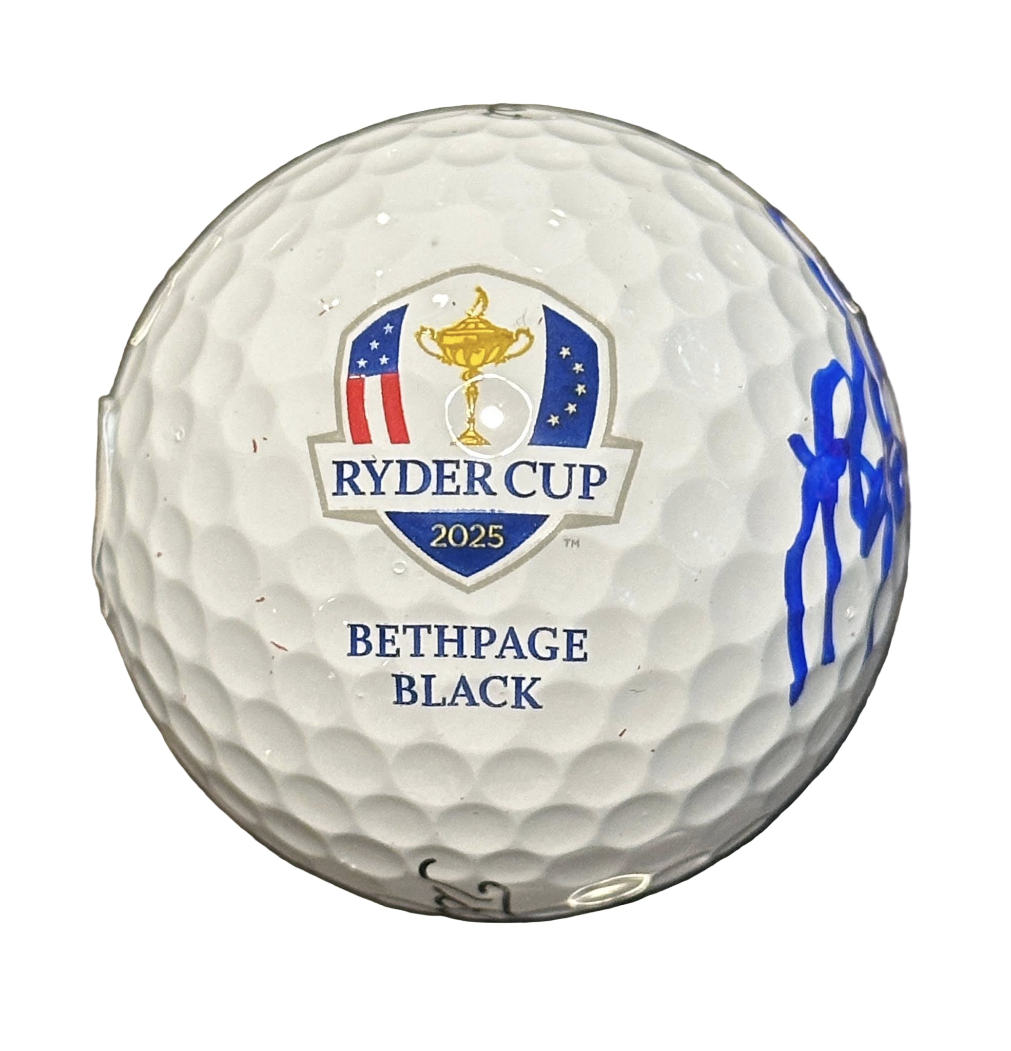Justin Rose Autographed 2025 Ryder Cup Golf Ball JSA COA Team Europe