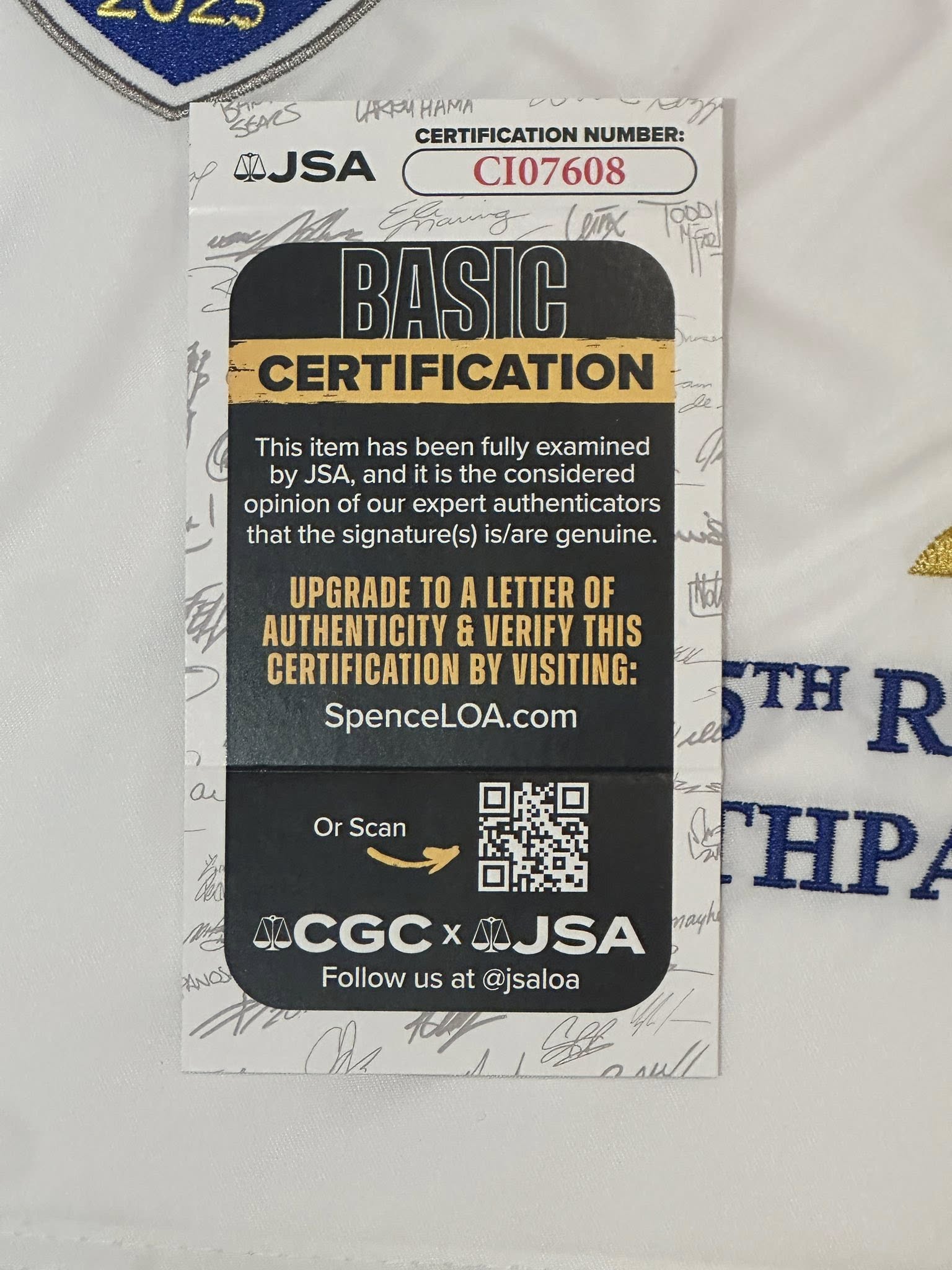 Collin Morikawa Autographed 2025 Ryder Cup Pin Flag Team USA JSA COA