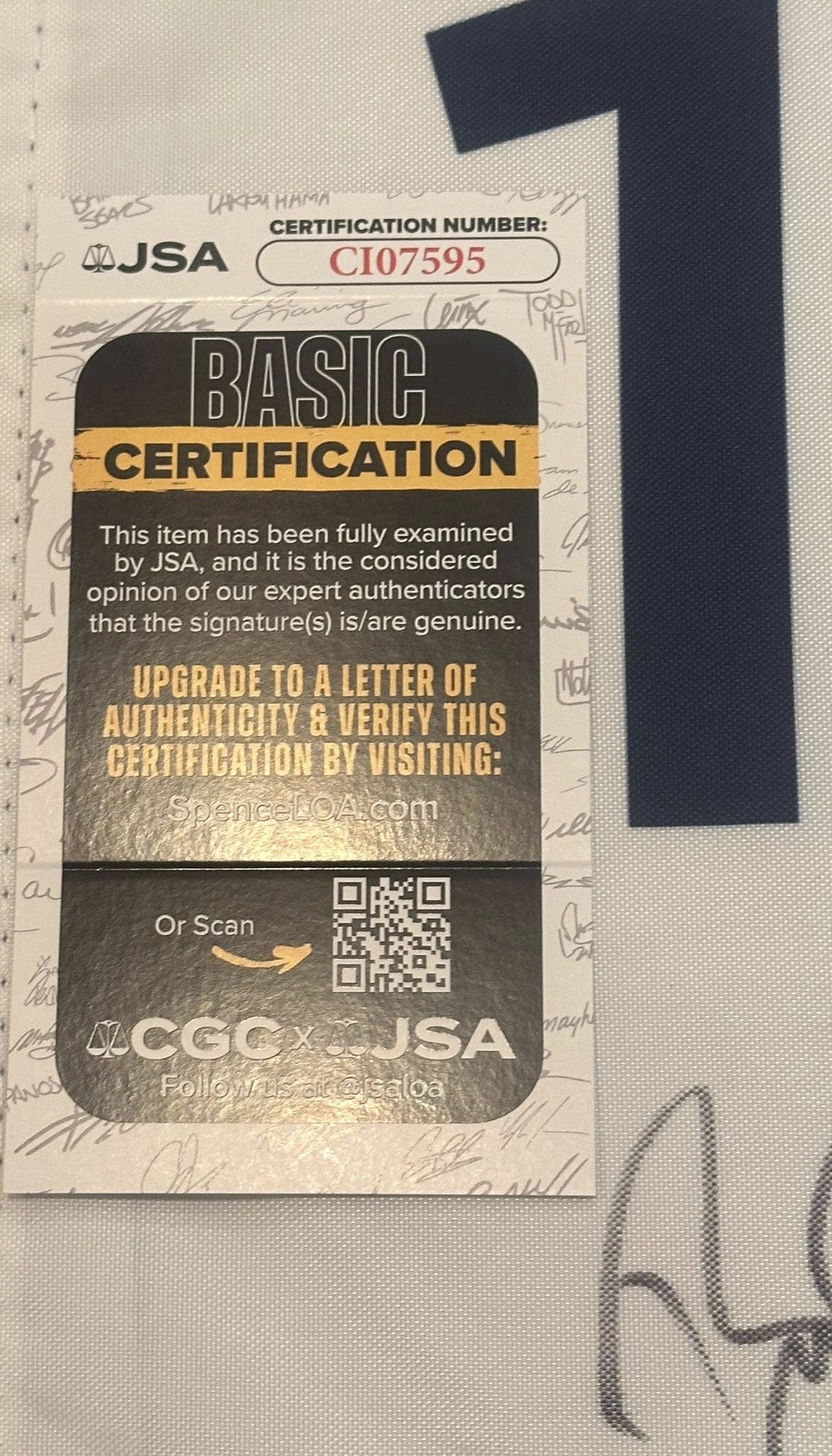 Bryson DeChambeau Autographed 2025 Ryder Cup Flag Team USA JSA COA