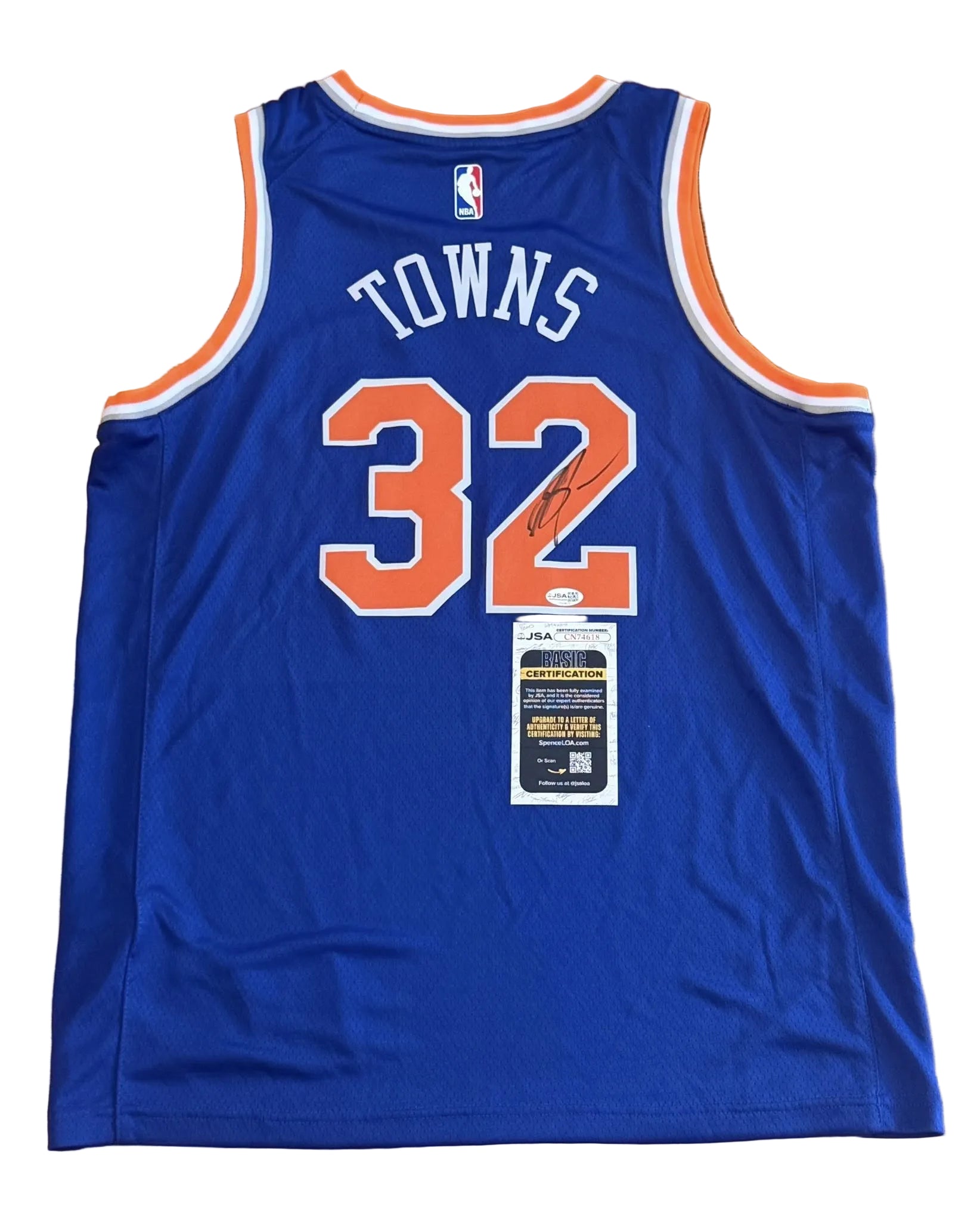 Karl-Anthony Towns Autographed New York Knicks Jersey JSA COA