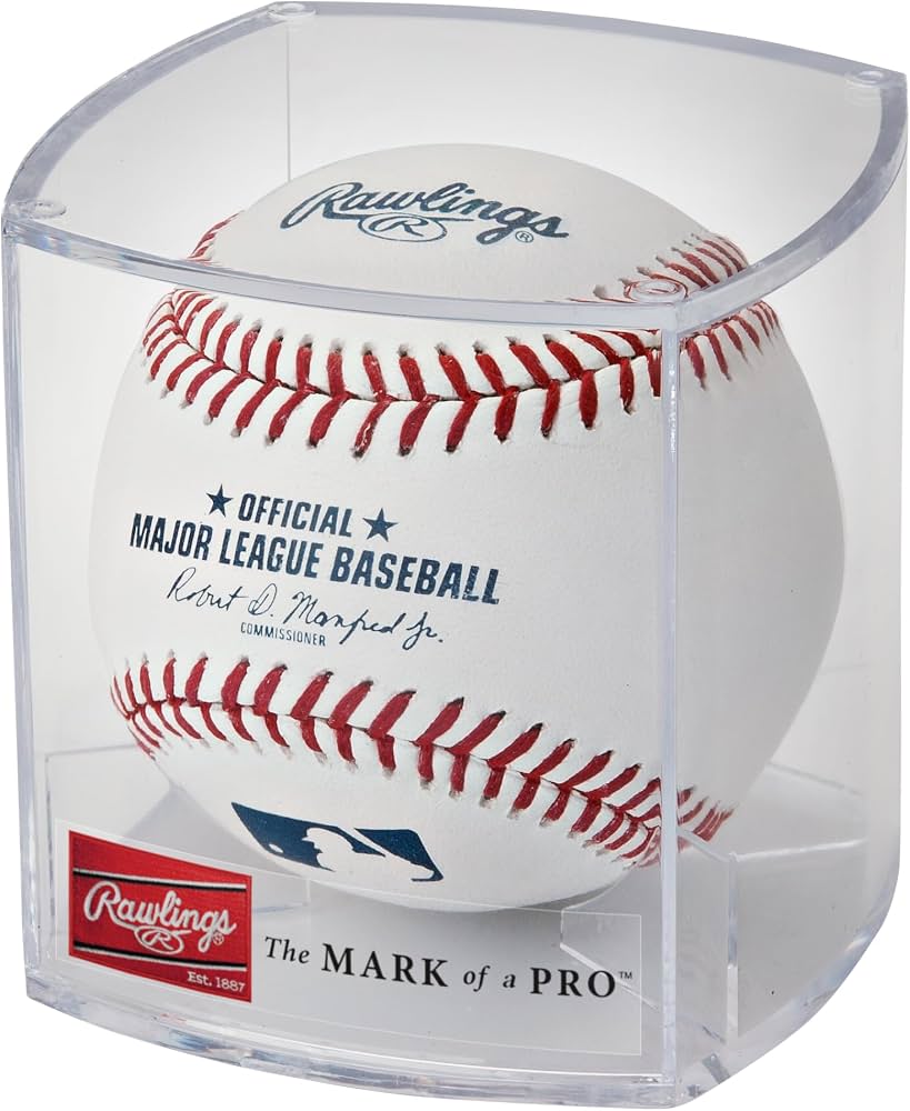 Rawlings Official MLB Major League Baseball w/display case