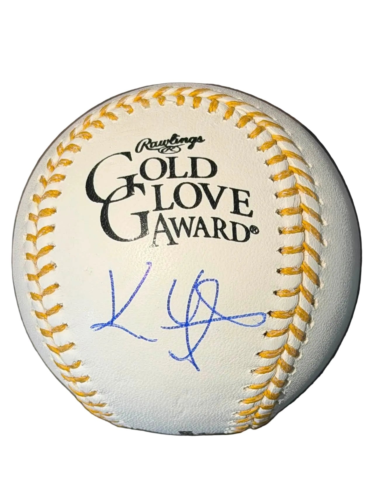 Kenny Lofton Autographed Gold Glove Award Baseball JSA COA Indians