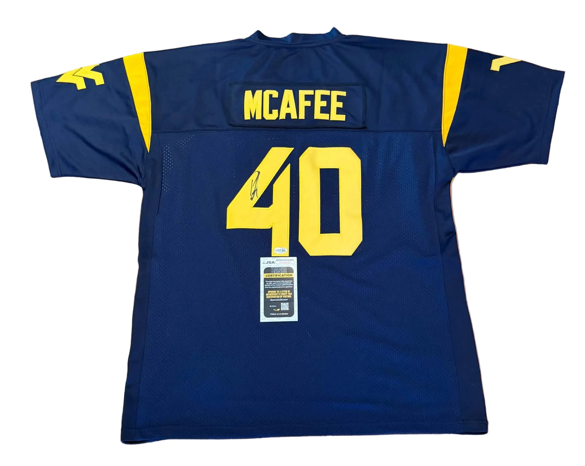 Pat McAfee Autographed West Virginia WVU Jersey JSA COA