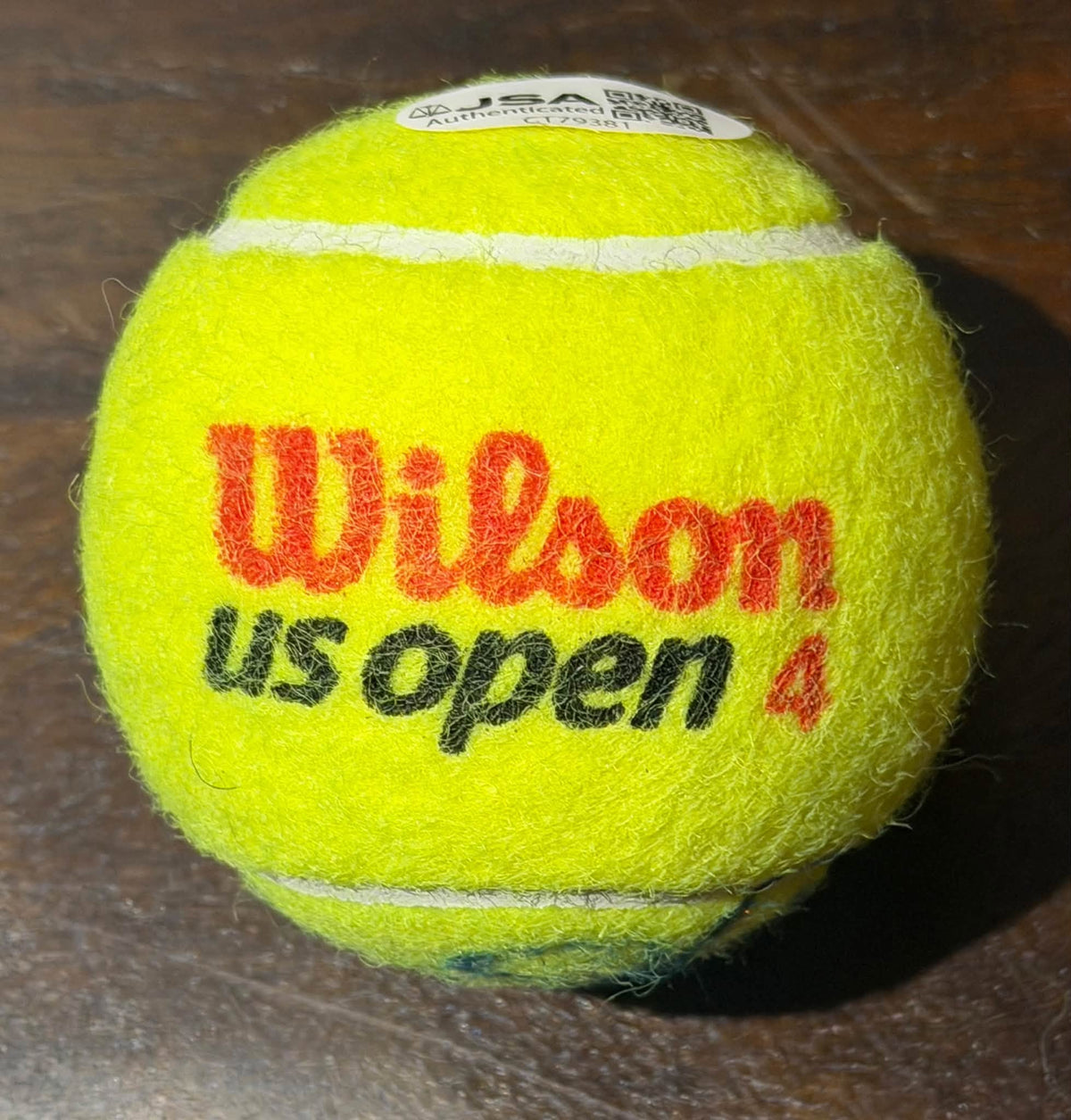 Roger Federer Autographed US Open Wilson Tennis Ball JSA COA