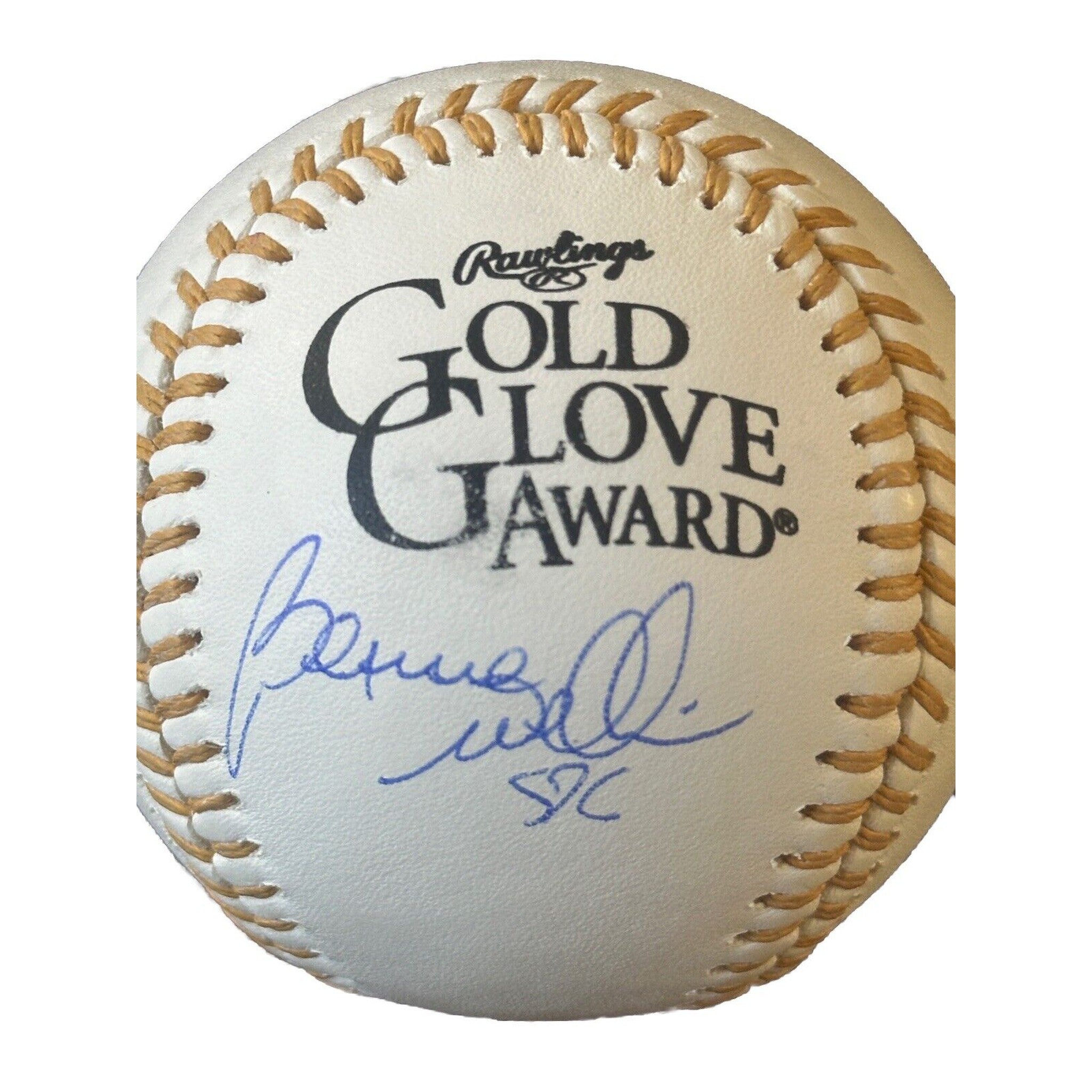 Bernie Williams New York Yankees Autographed Gold Glove Award Baseball JSA COA-Baseball-Right Off The Field