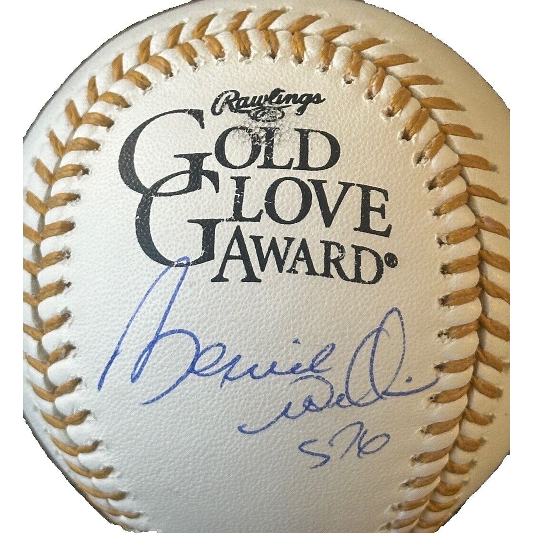 Bernie Williams New York Yankees Autographed Gold Glove Award Baseball JSA COA-Baseball-Right Off The Field