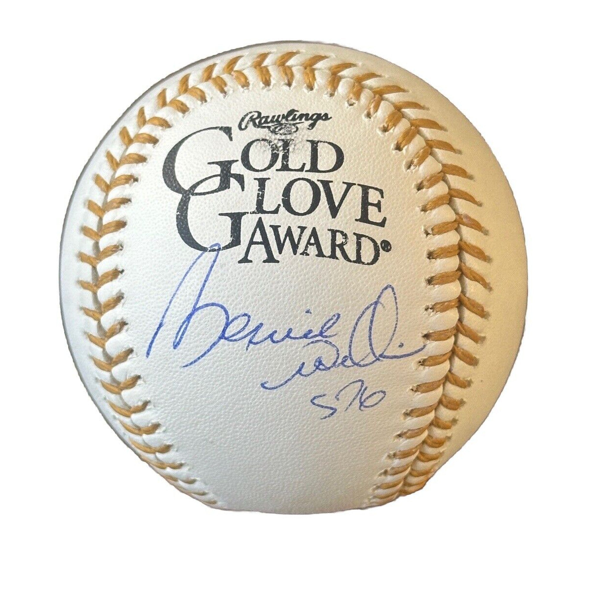 Bernie Williams New York Yankees Autographed Gold Glove Award Baseball JSA COA-Baseball-Right Off The Field