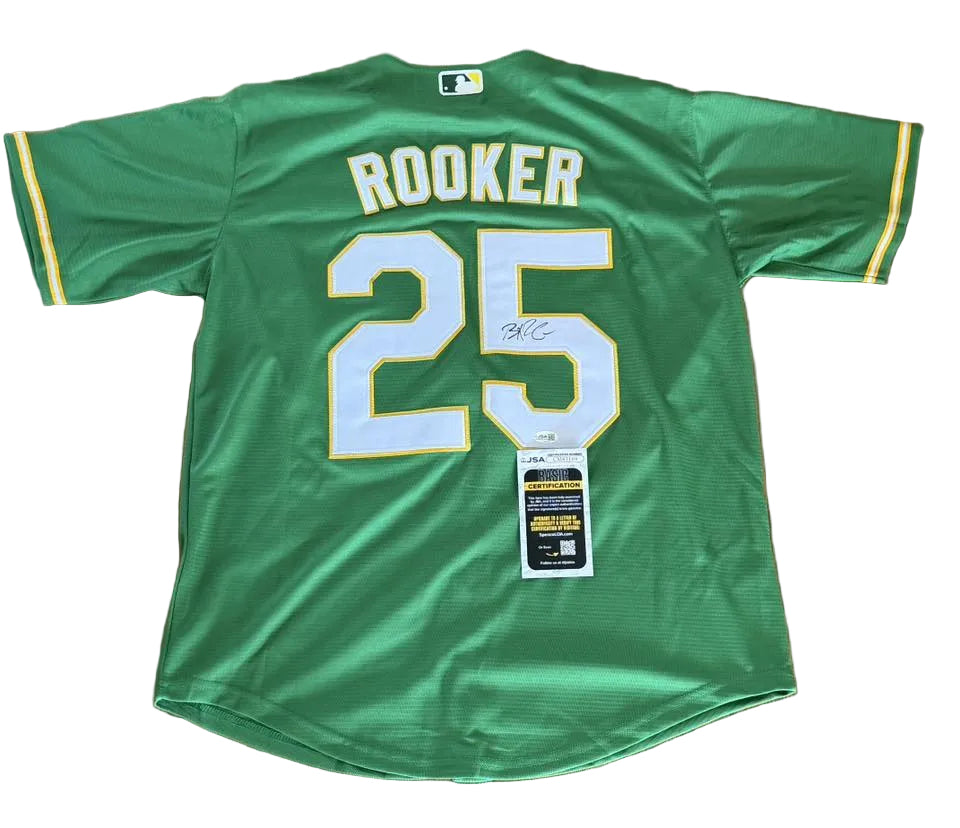 Brent Rooker Autographed Oakland Athletics Jersey JSA COA-Right Off The Field
