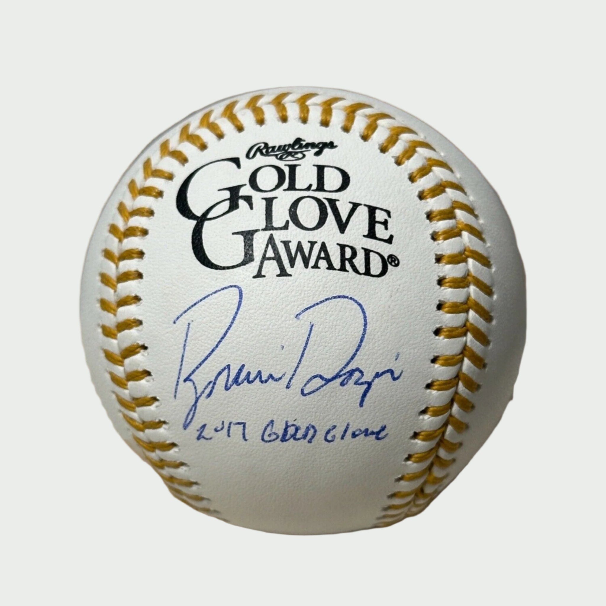 Brian Dozier Minnesota Twins Signed & Inscribed Gold Glove Award Baseball-Baseball-Right Off The Field