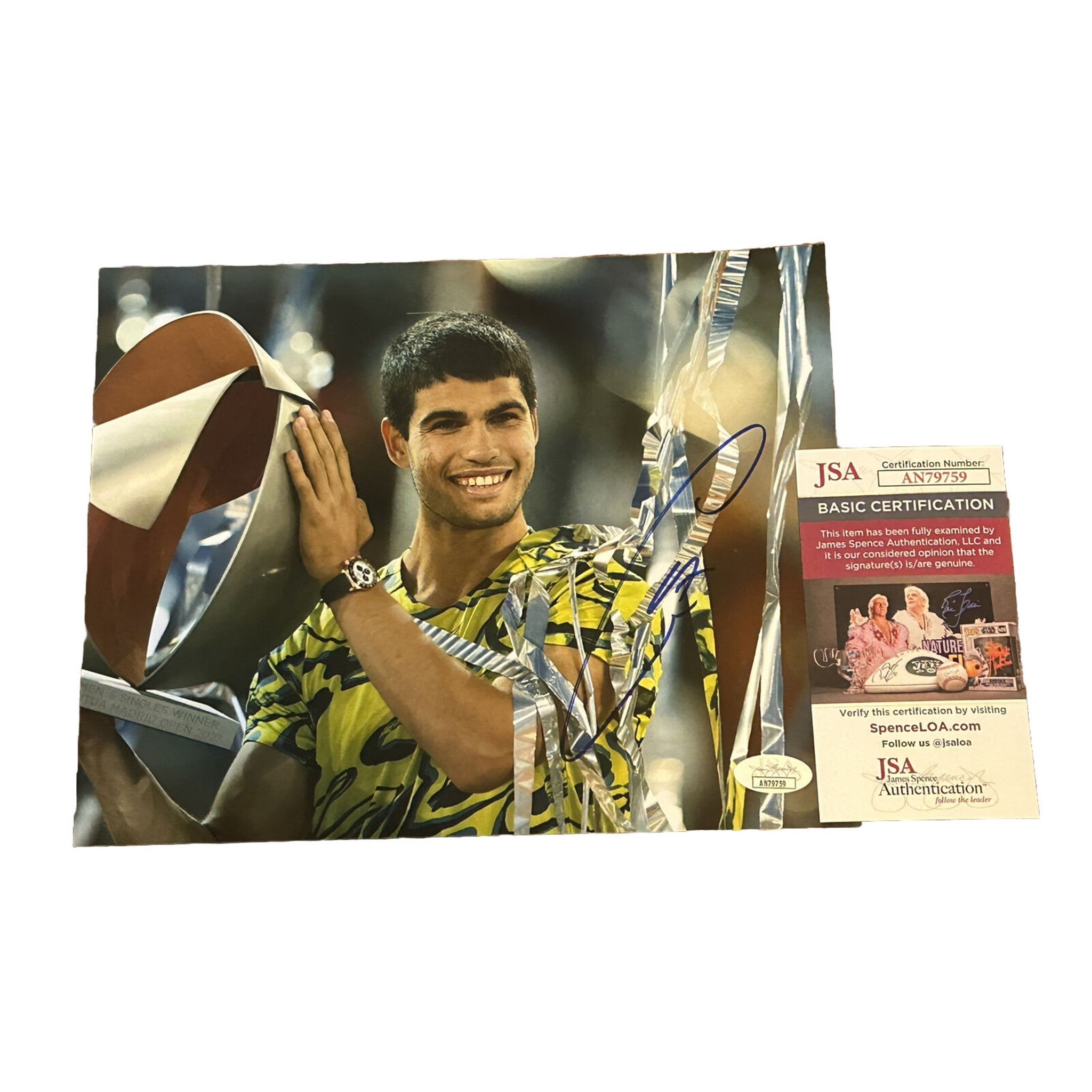 Carlos Alcaraz Autographed Signed 8x10 Photo Spain Tennis Wimbledon JSA COA-Tennis-Right Off The Field