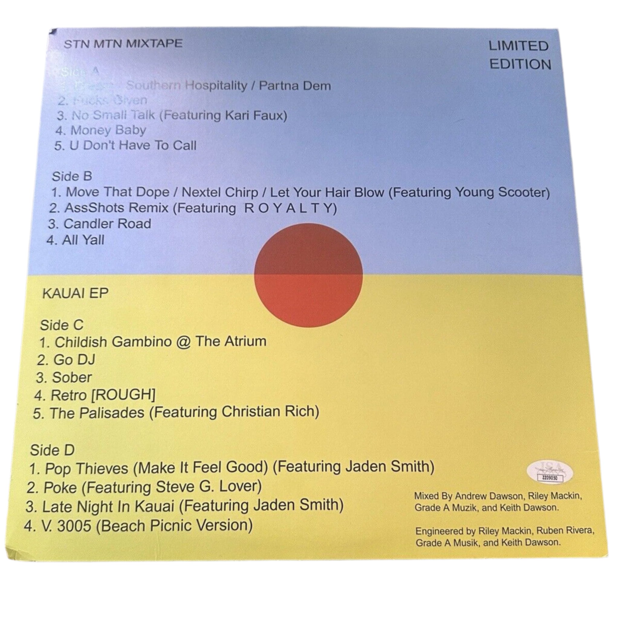 Childish Gambino Donald Glover Autographed STN MTN / Kauai Vinyl Album JSA LOA-Entertainment-Right Off The Field