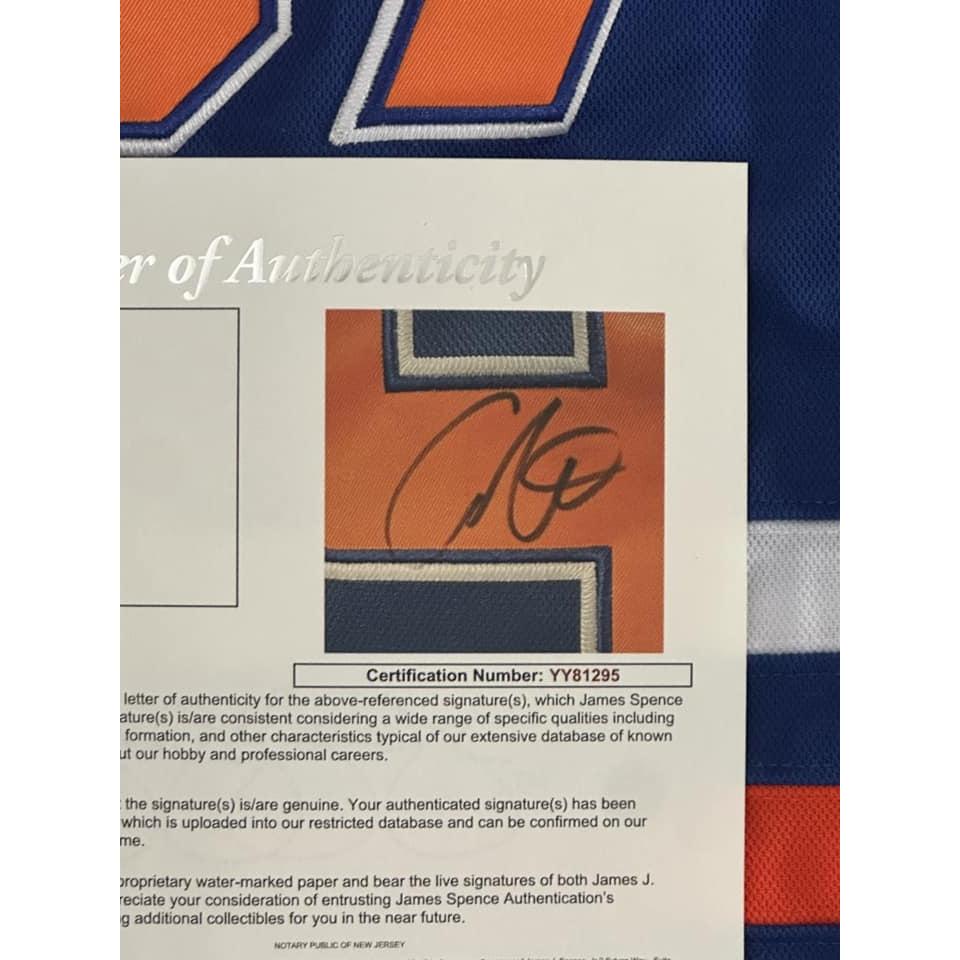 Connor McDavid Autographed Edmonton Oilers Jersey JSA LOA-Right Off The Field