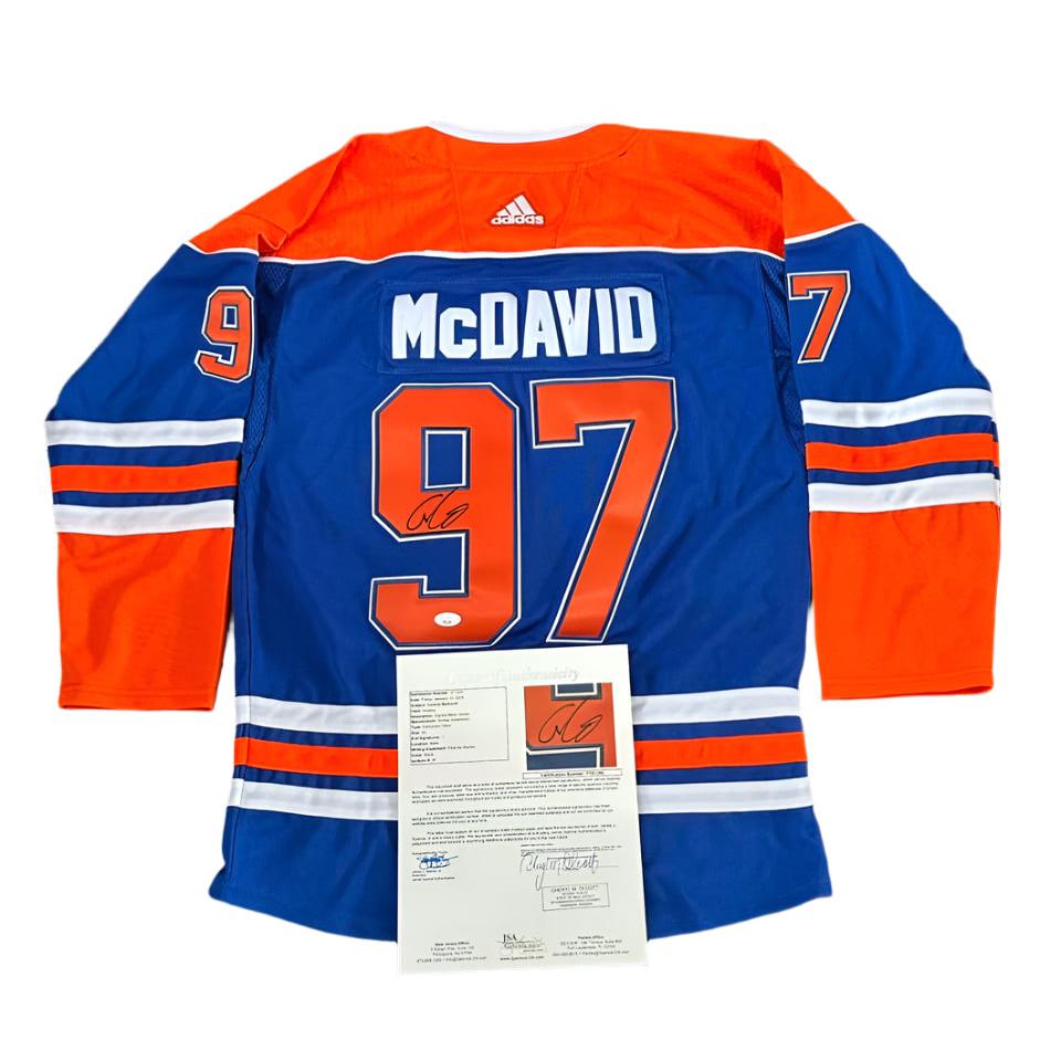 Connor McDavid Autographed Edmonton Oilers Jersey JSA LOA (Read Description)-Right Off The Field