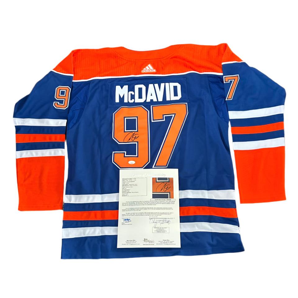 Connor McDavid Autographed Edmonton Oilers Jersey JSA LOA-Right Off The Field