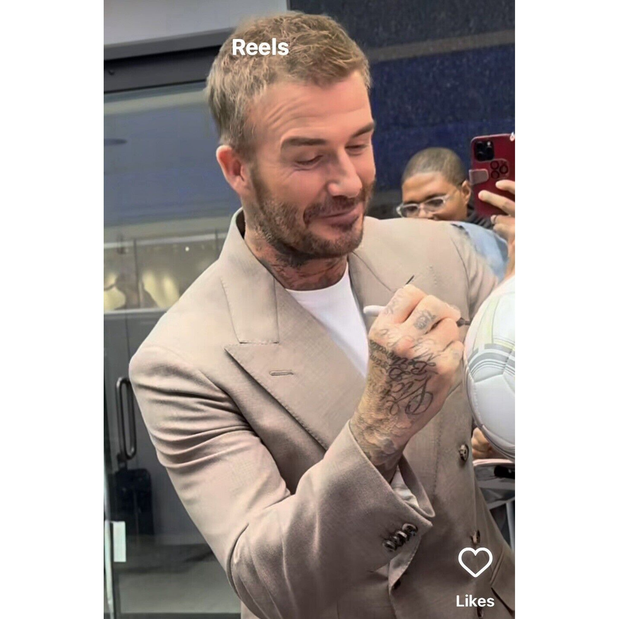 David Beckham Autographed Real Madrid Soccer Ball JSA LOA-Soccer-Right Off The Field