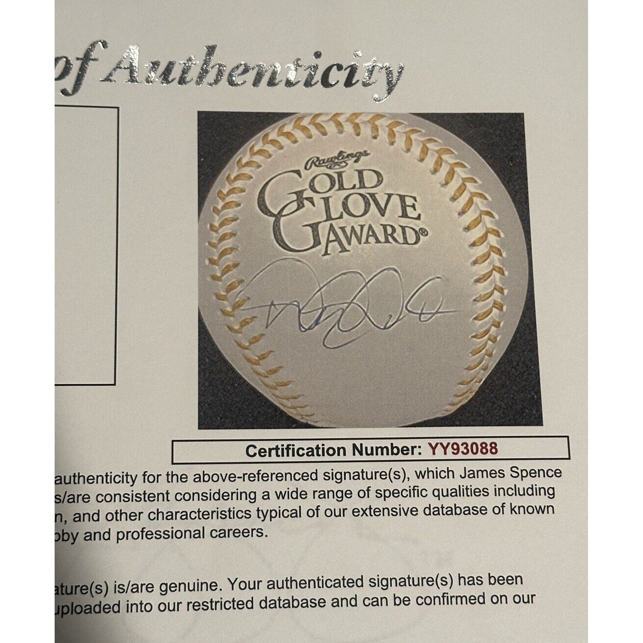 Derek Jeter New York Yankees Signed Gold Glove Award MLB Baseball JSA LOA-Baseball-Right Off The Field