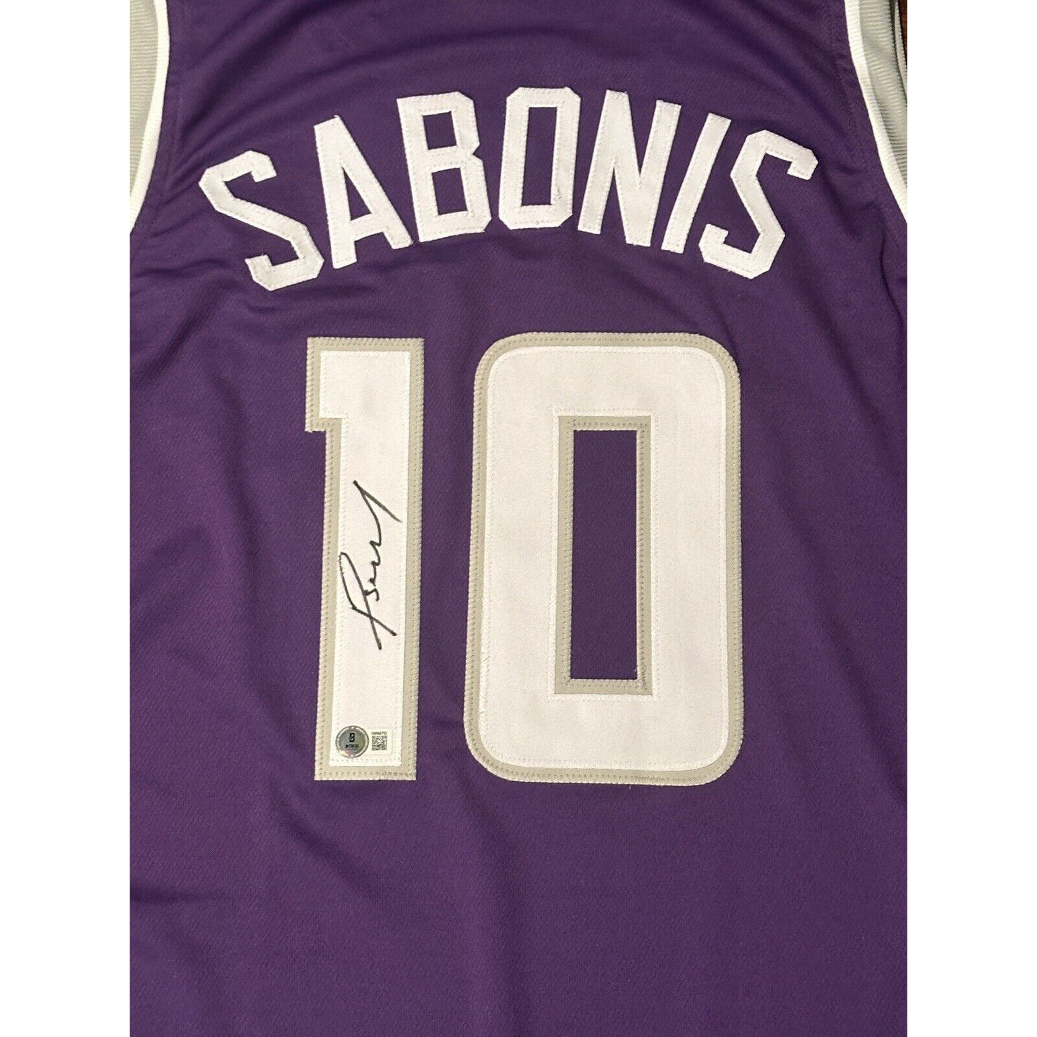 Domantas Sabonis Autographed Sacramento Kings Custom Purple Jersey BAS Witness-Basketball-Right Off The Field
