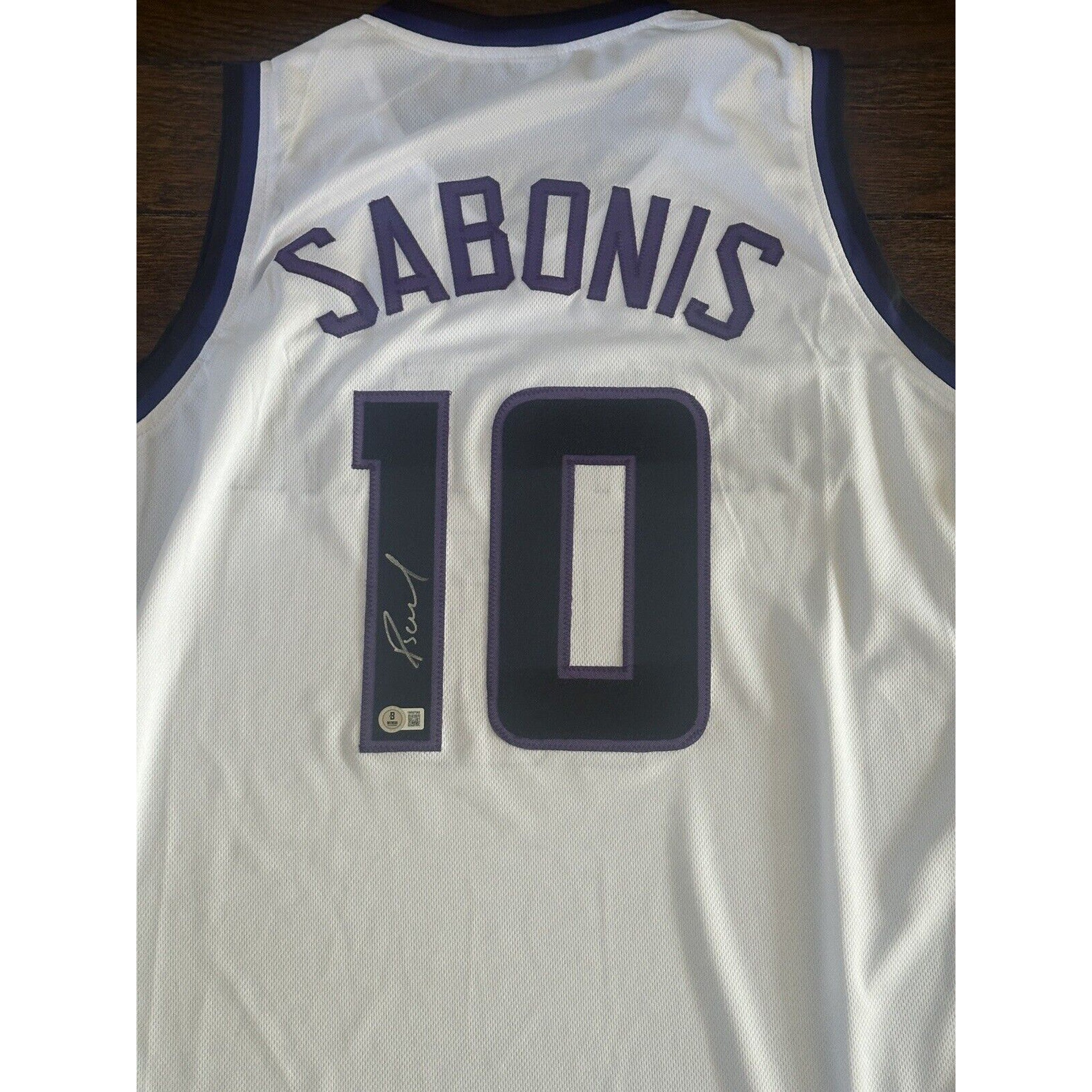 Domantas Sabonis Autographed Sacramento Kings Custom White Jersey BAS Witness-Basketball-Right Off The Field
