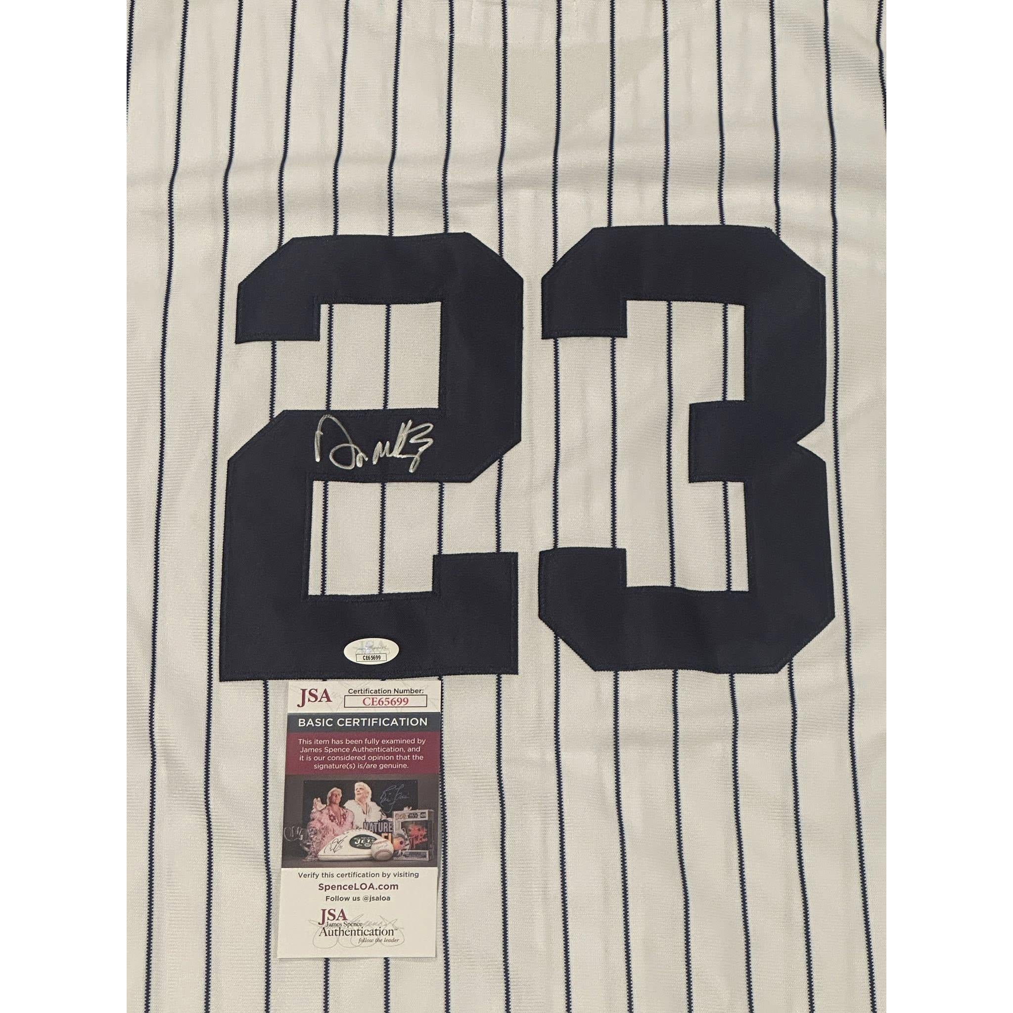Don Mattingly Autographed New York Yankees Jersey JSA COA-Right Off The Field