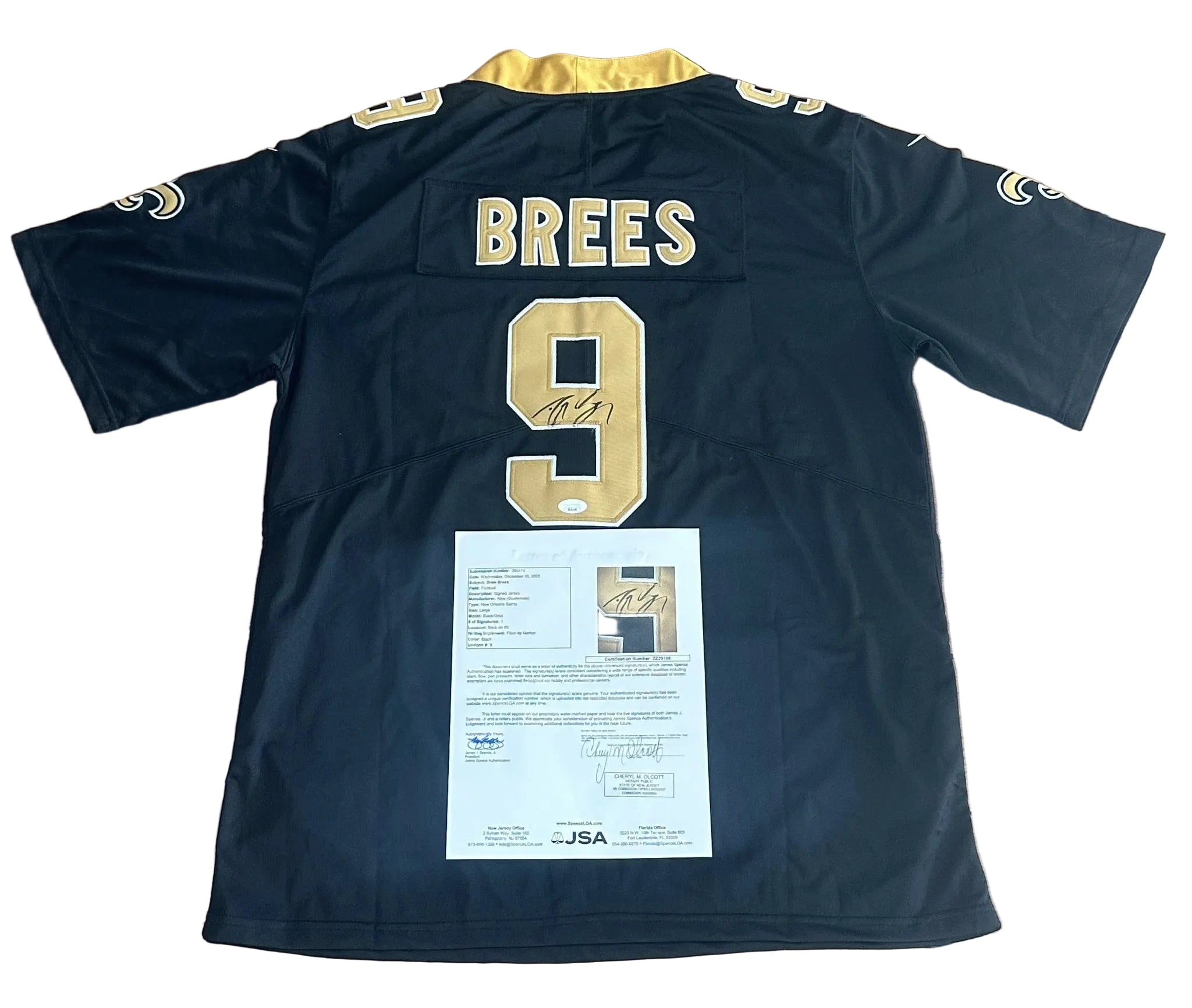 Drew Brees Signed Autographed New Orleans Saints Jersey JSA LOA-Right Off The Field