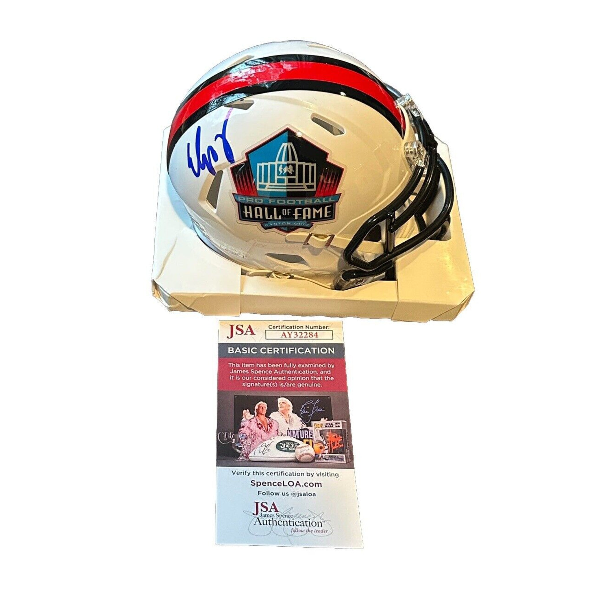 Eli Manning New York Giants Autographed Hall of Fame Mini Helmet JSA COA-Football-Right Off The Field