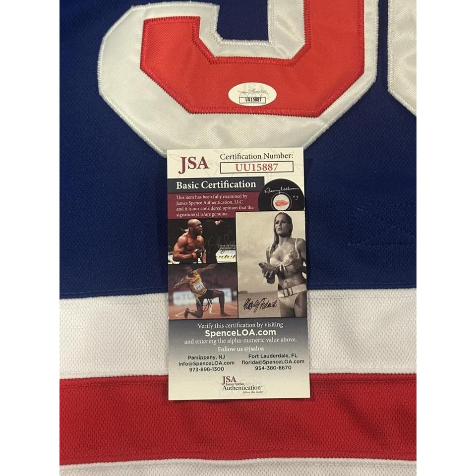Henrik Lundqvist Autographed New York Rangers Jersey JSA COA-Right Off The Field