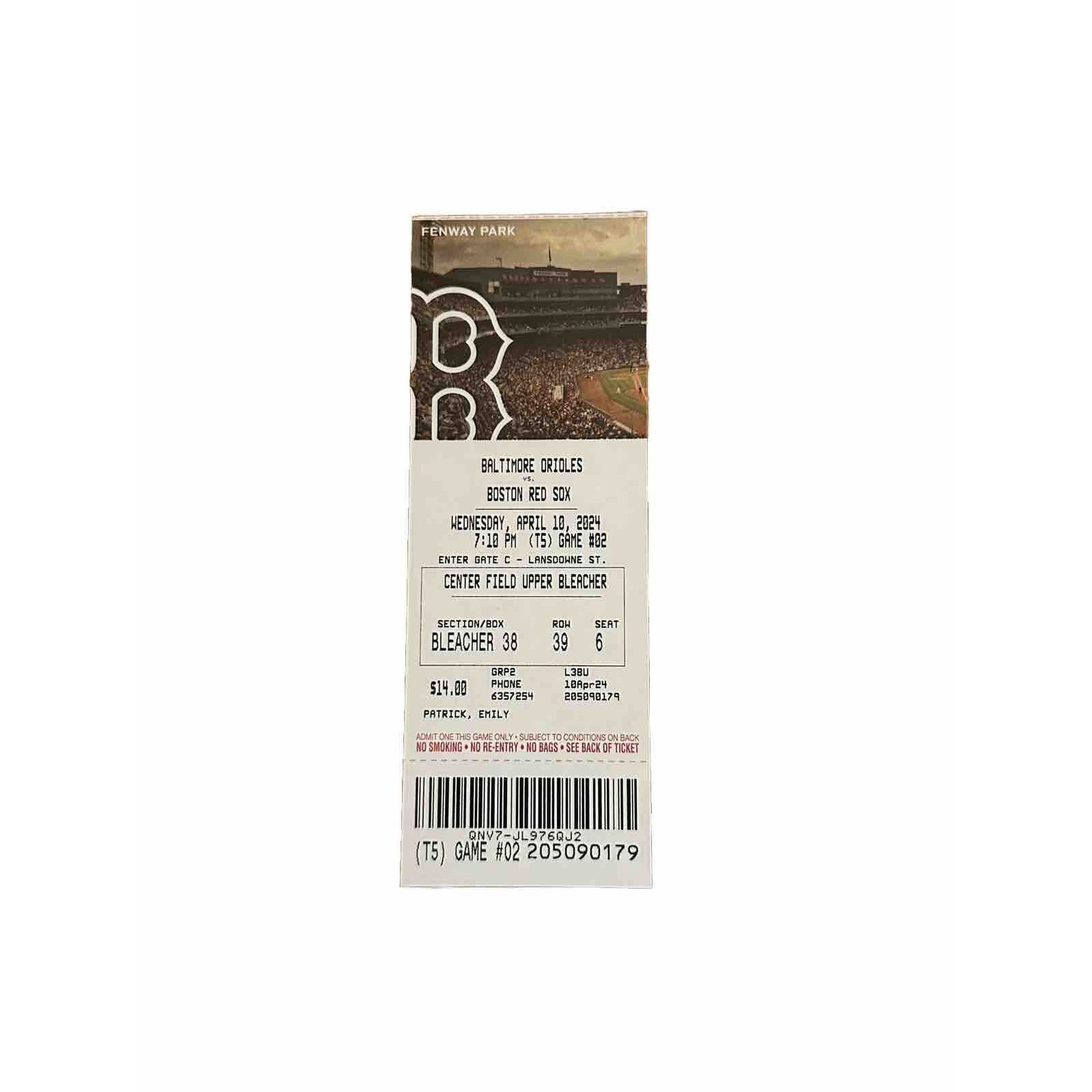 Jackson Holliday MLB Debut Ticket Stub 4/10/24 Orioles @ Red Sox-Baseball-Right Off The Field
