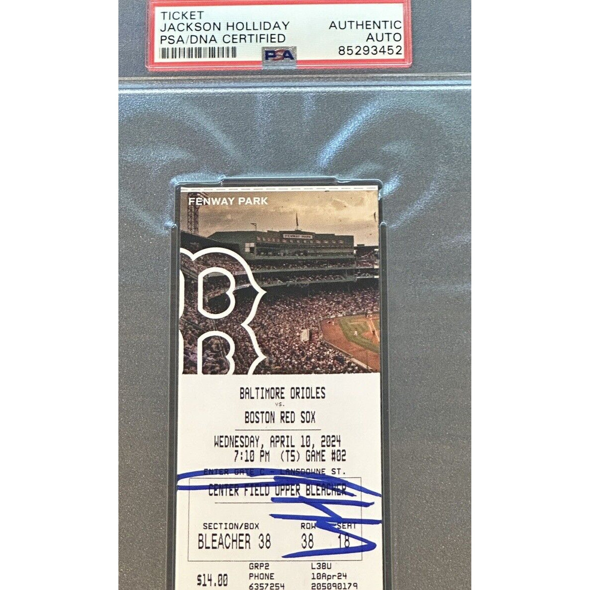 Jackson Holliday Signed MLB DEBUT Ticket Stub 4/10/2024 PSA Authentic Autograph-Baseball-Right Off The Field