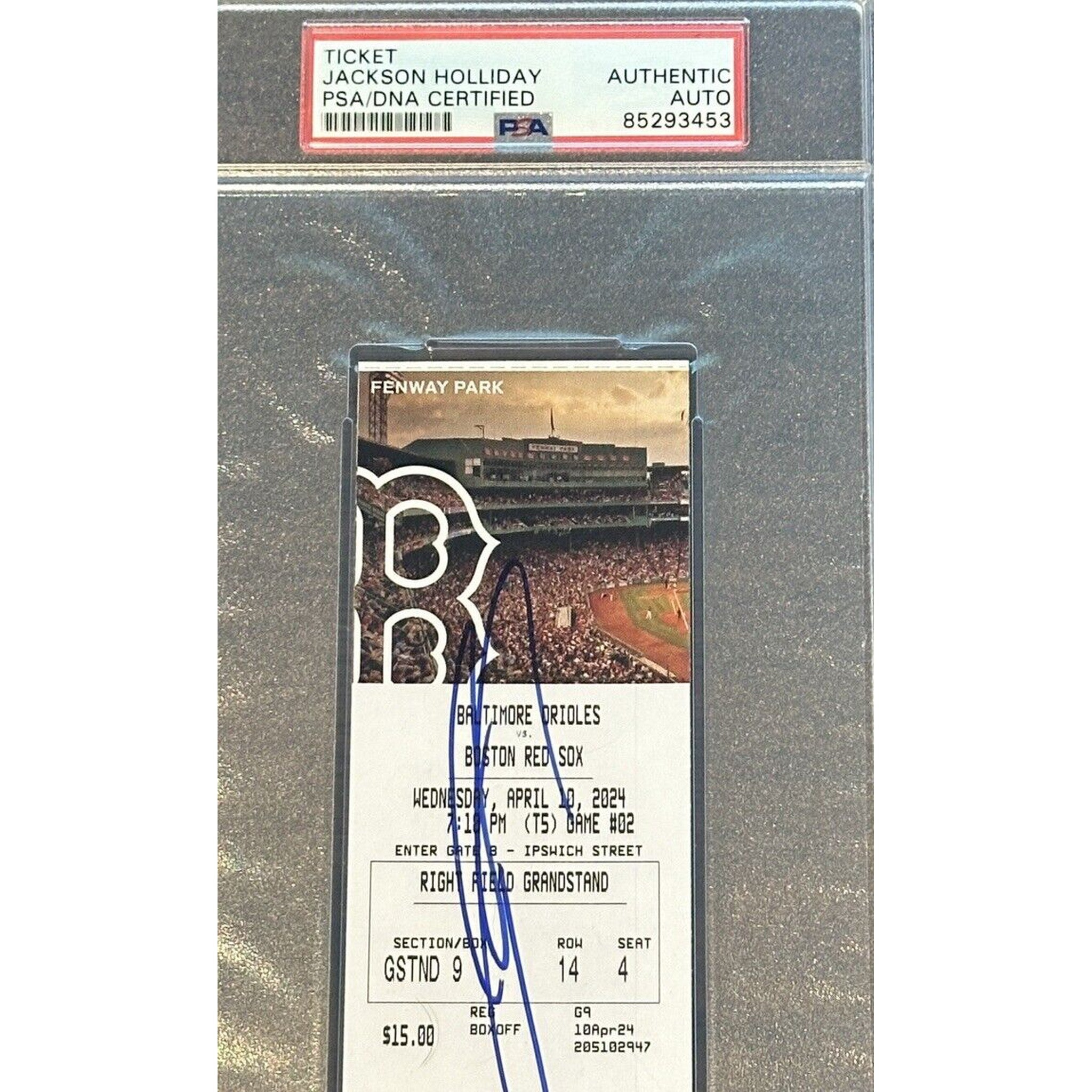 Jackson Holliday Signed MLB DEBUT Ticket Stub 4/10/2024 PSA Authentic Autograph-Baseball-Right Off The Field