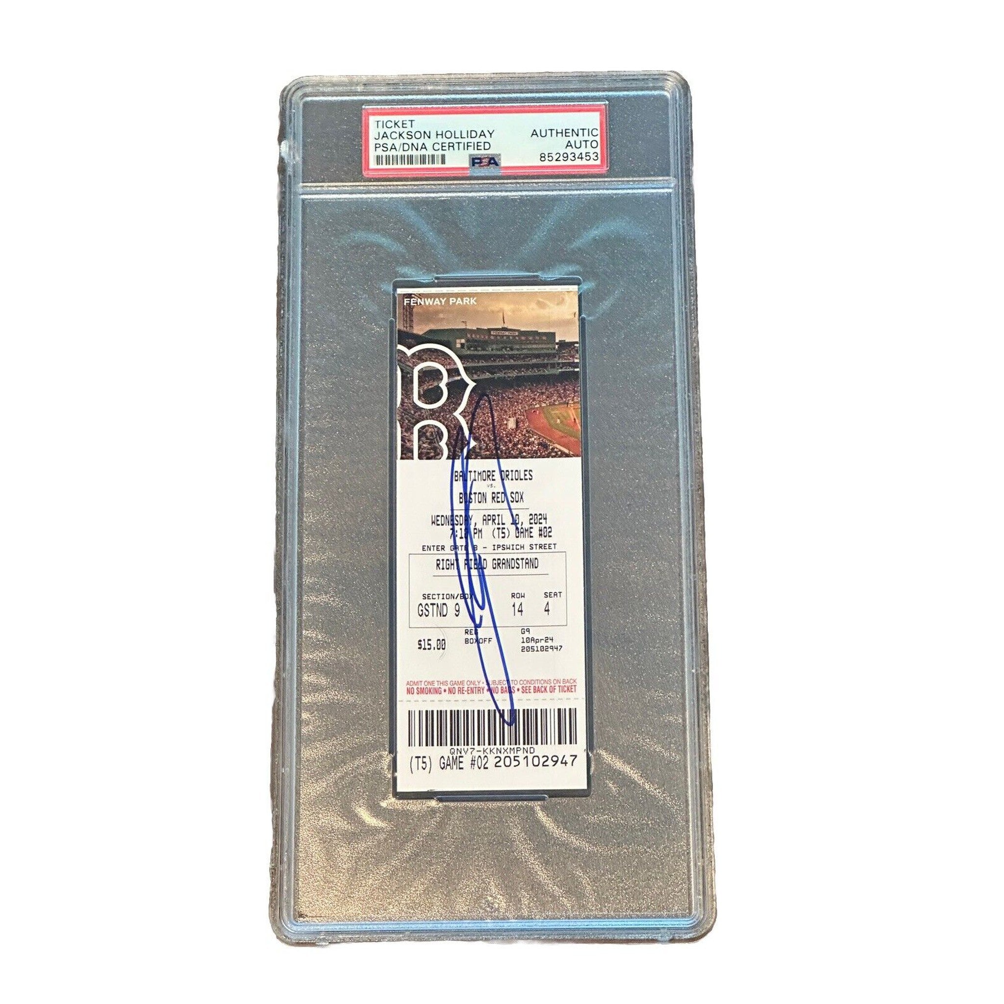 Jackson Holliday Signed MLB DEBUT Ticket Stub 4/10/2024 PSA Authentic Autograph-Baseball-Right Off The Field