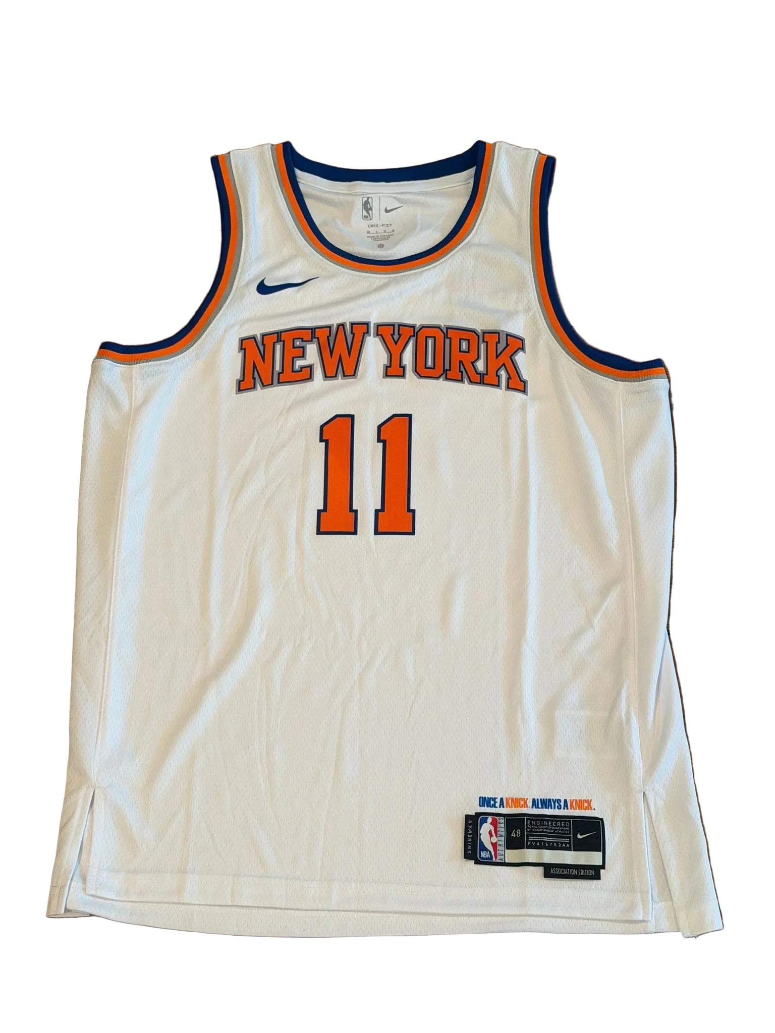 Jalen Brunson Autographed New York Knicks NBA Finals Jersey JSA COA-Right Off The Field
