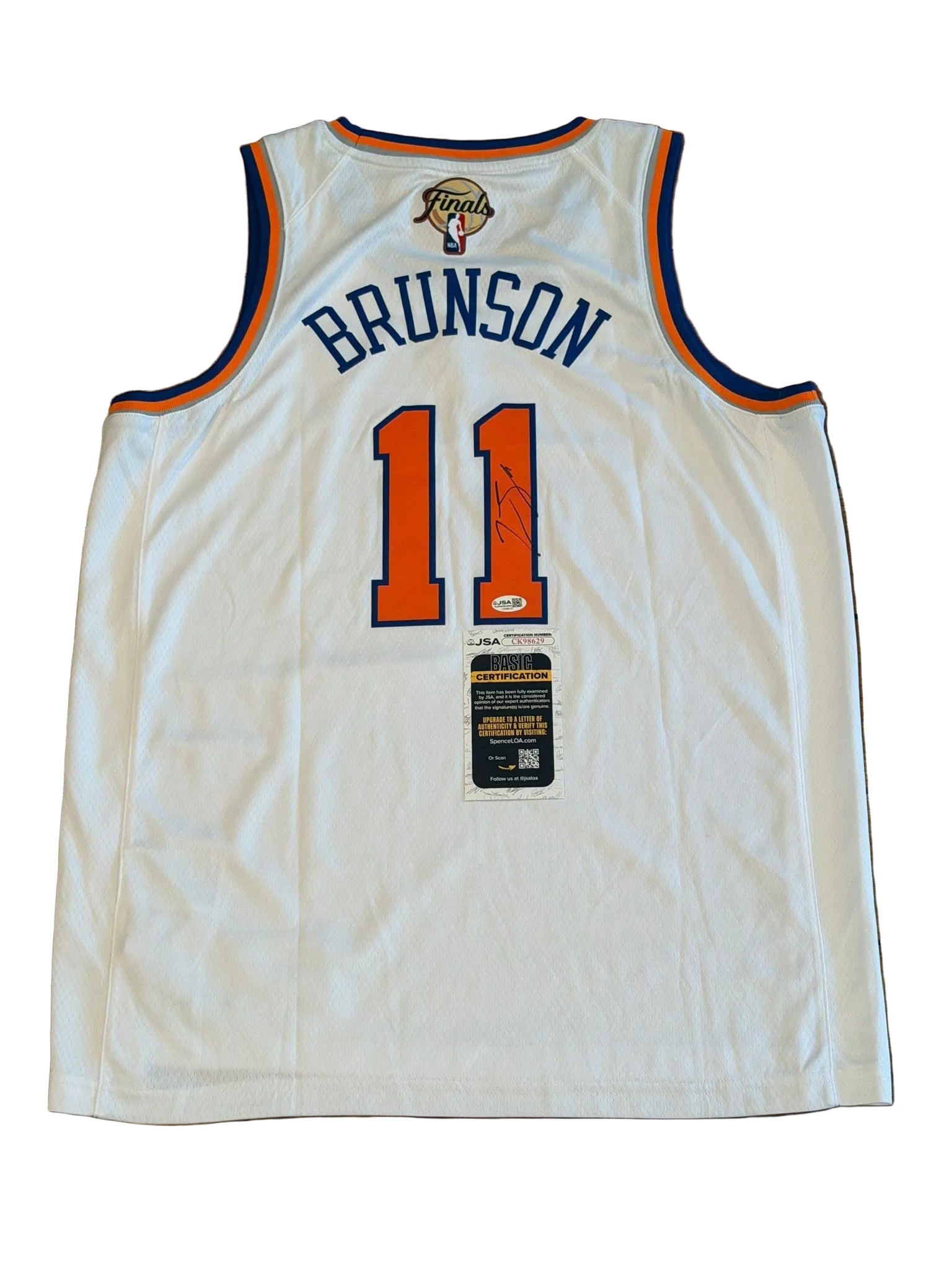Jalen Brunson Autographed New York Knicks NBA Finals Jersey JSA COA-Right Off The Field