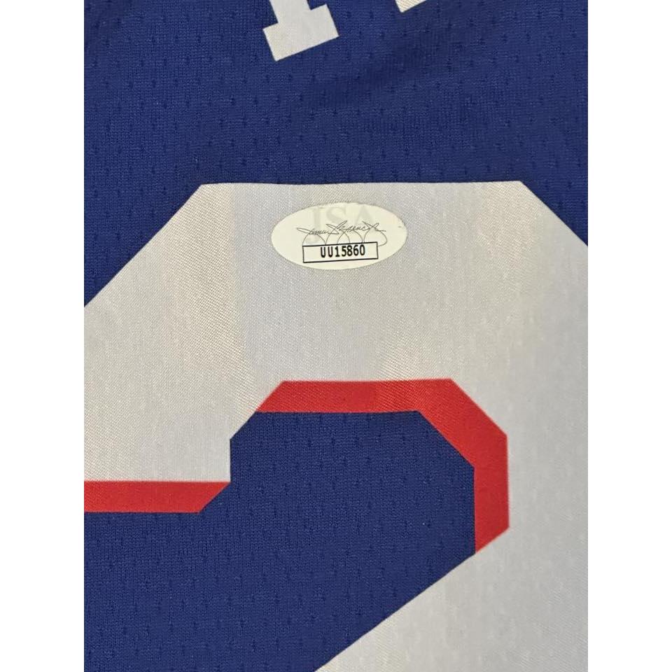 Jared McCain Autographed Philadelphia 76ers Jersey JSA COA-Right Off The Field