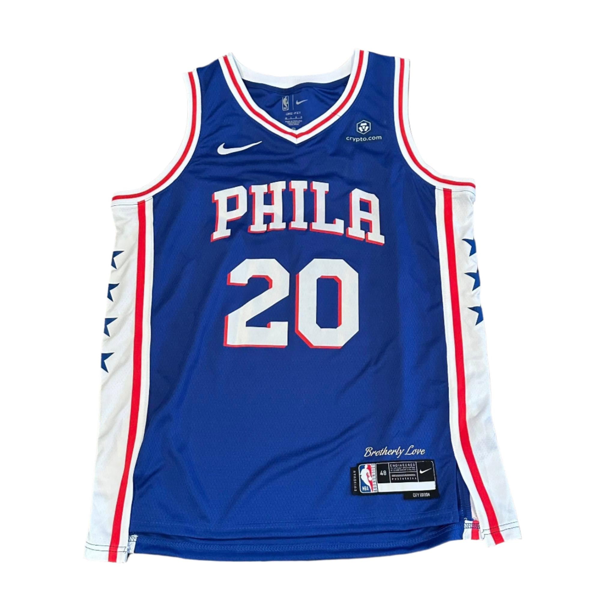 Jared McCain Autographed Philadelphia 76ers Jersey JSA COA-Right Off The Field
