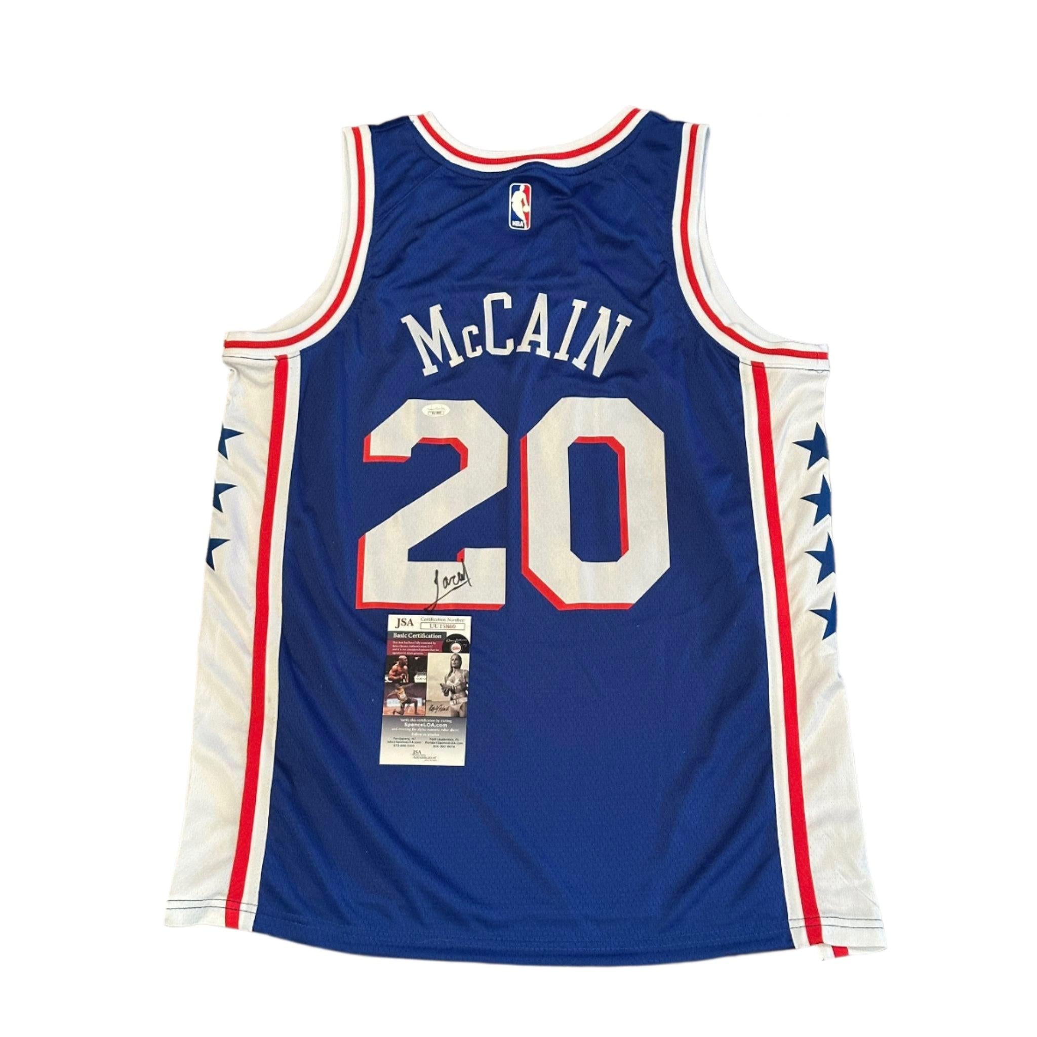 Jared McCain Autographed Philadelphia 76ers Jersey JSA COA – Right