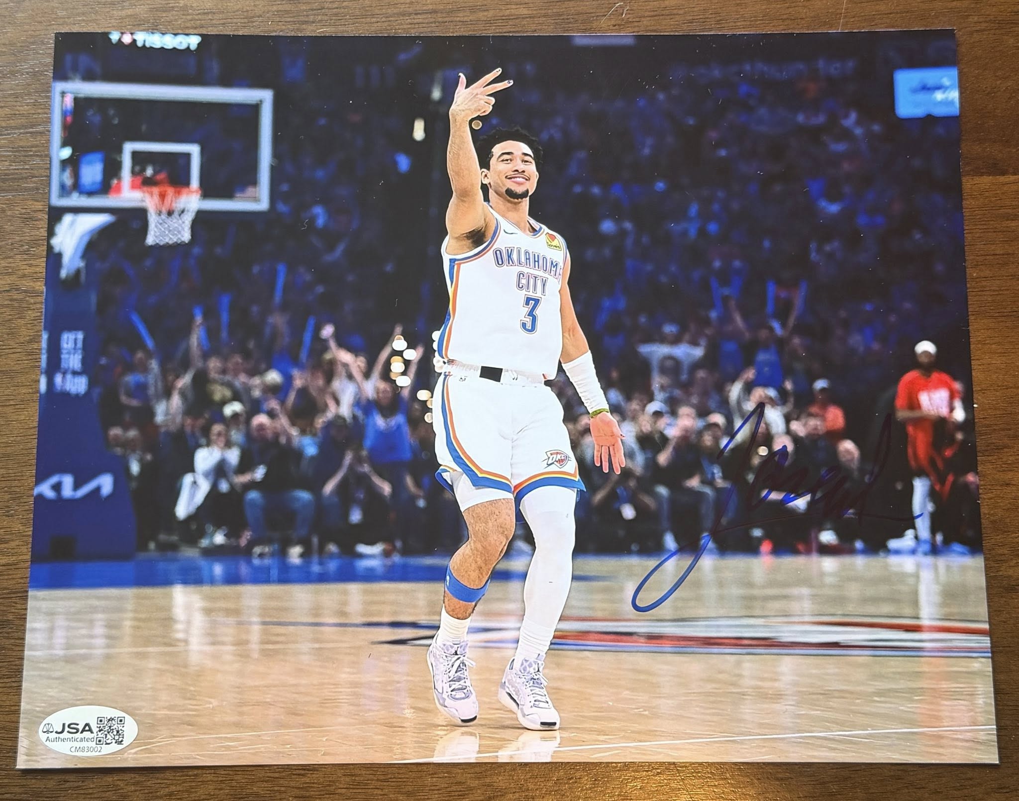 Jared McCain Oklahoma City Thunder Autographed 8x10 Photo JSA COA-Right Off The Field