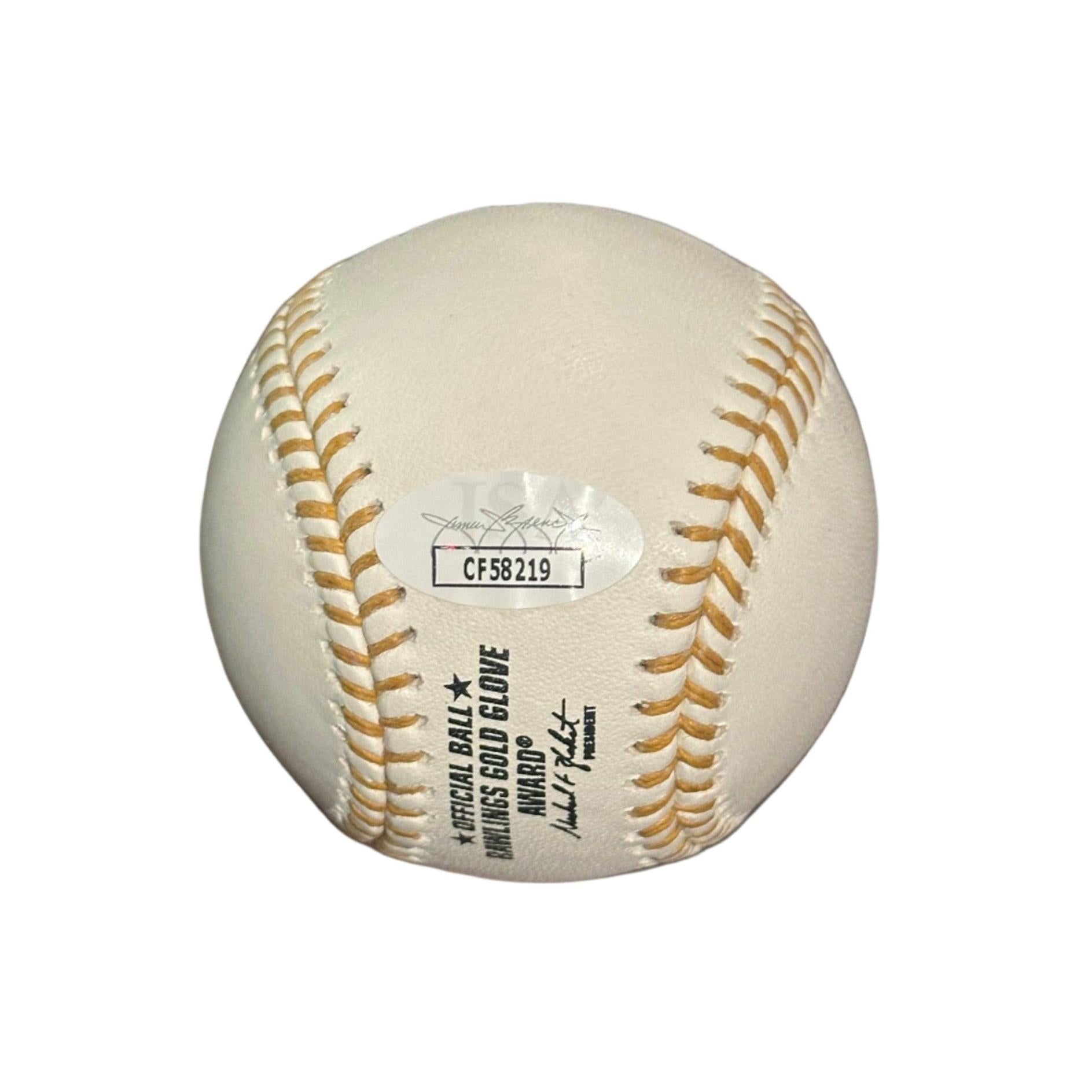 Jason Varitek Boston Red Sox Autographed Gold Glove Award Baseball JSA COA-Right Off The Field