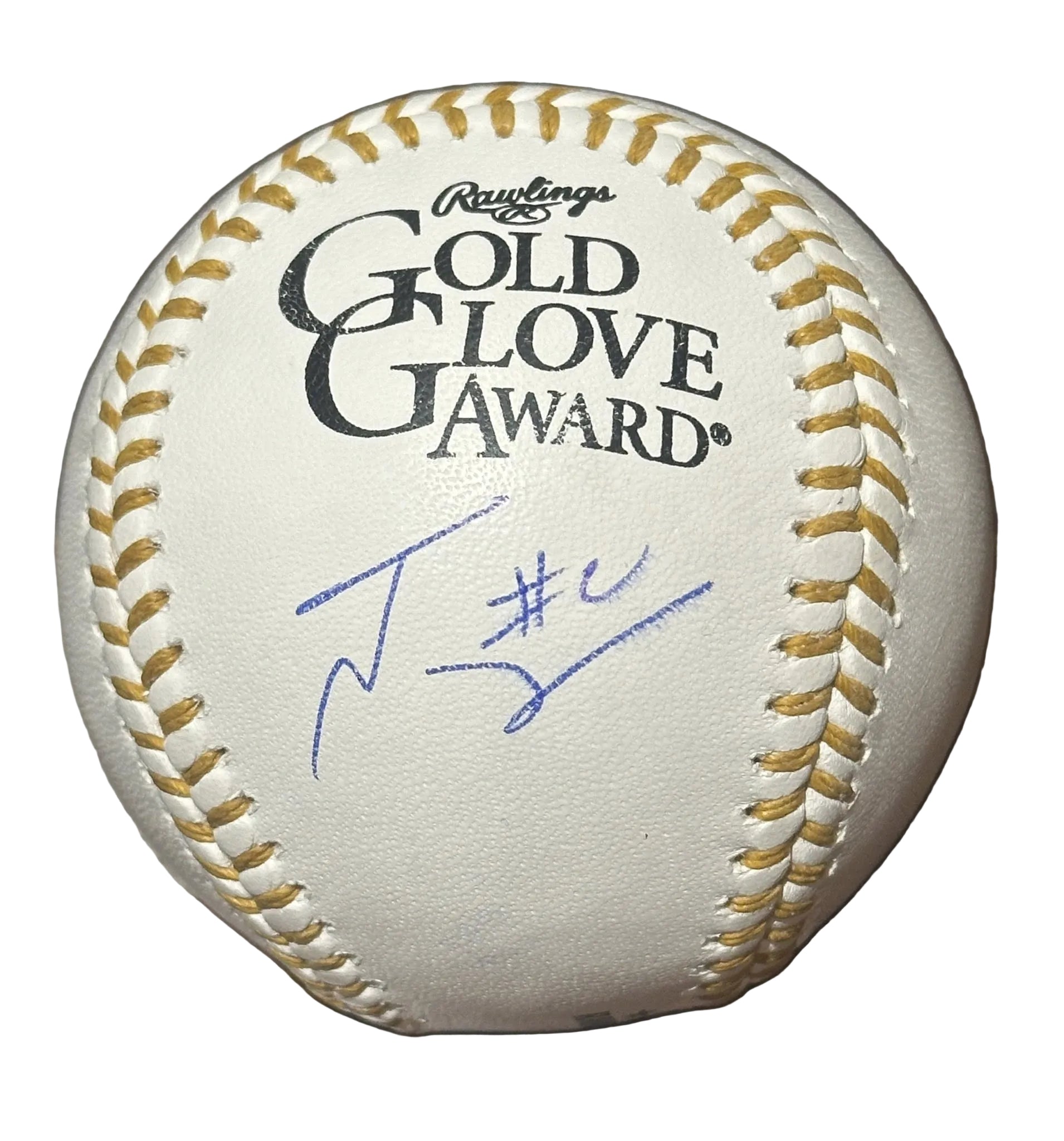 Javier Sanoja Autographed Gold Glove Award Baseball JSA COA Miami Marlins-Right Off The Field