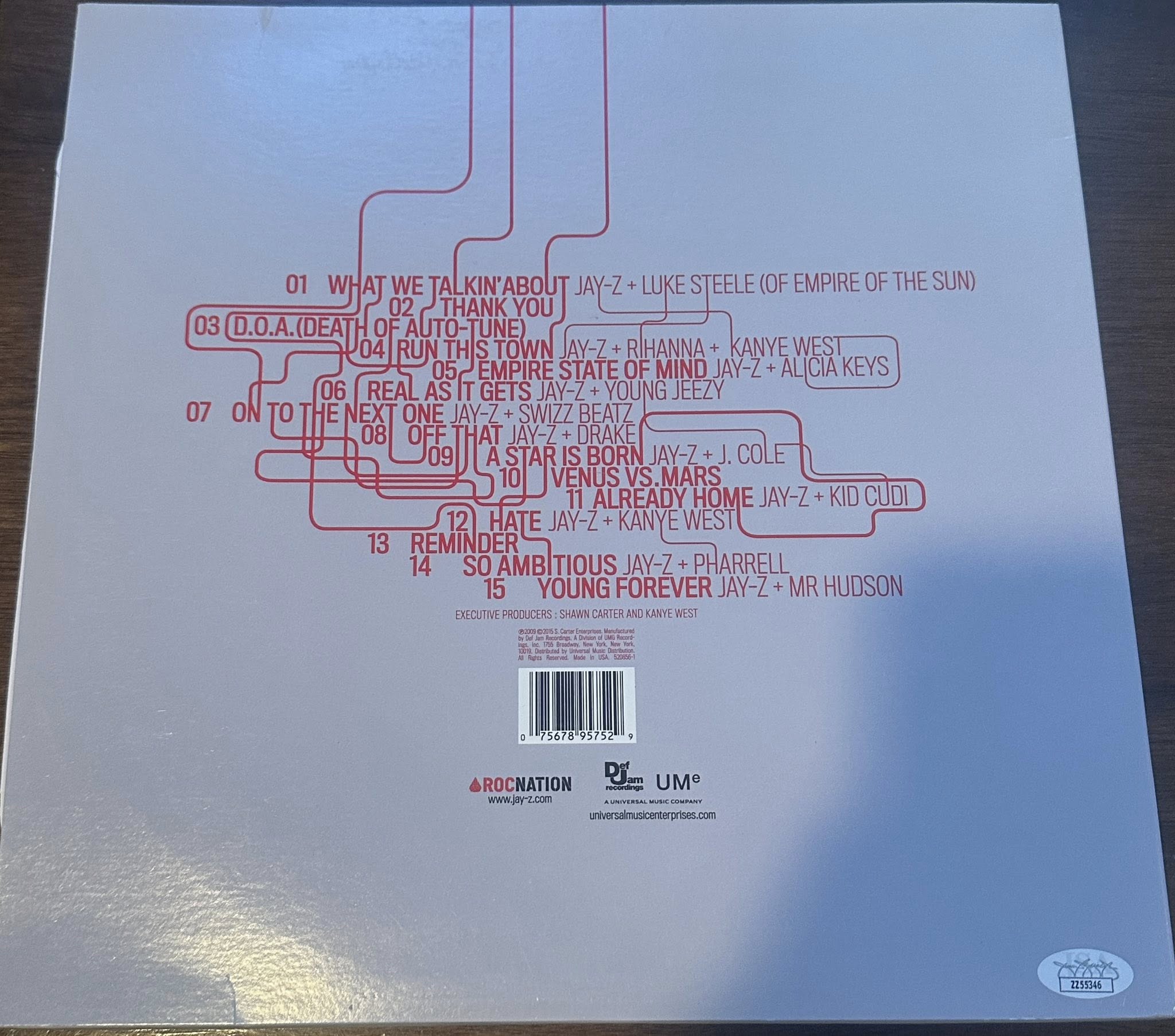 Jay-Z Signed Autographed The Blueprint 3 VINYL LP JSA LOA-Right Off The Field