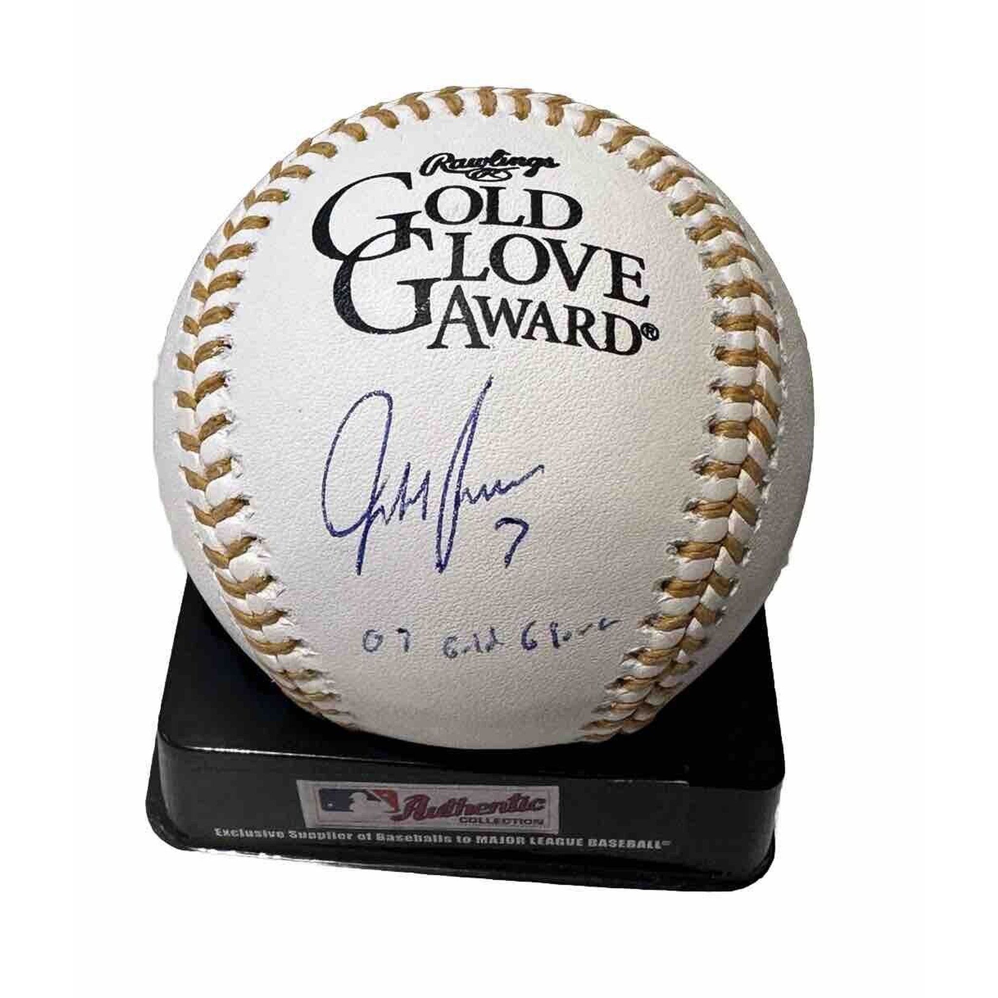 Jeff Francoeur Autographed Gold Glove Award Baseball “07 Gold Glove” Inscription-Baseball-Right Off The Field