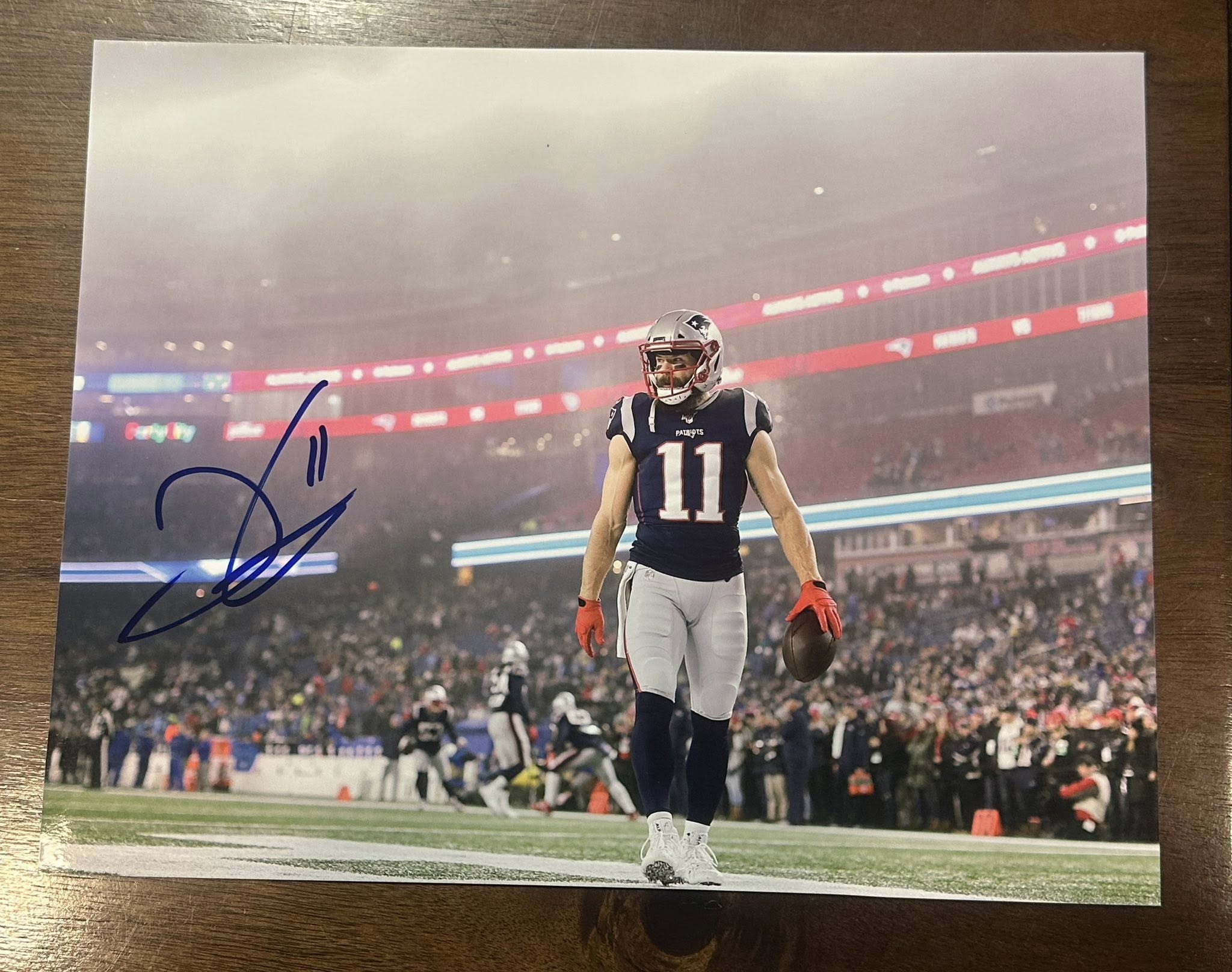 Julian Edelman New England Patriots Autographed 11x14 Photo-Right Off The Field