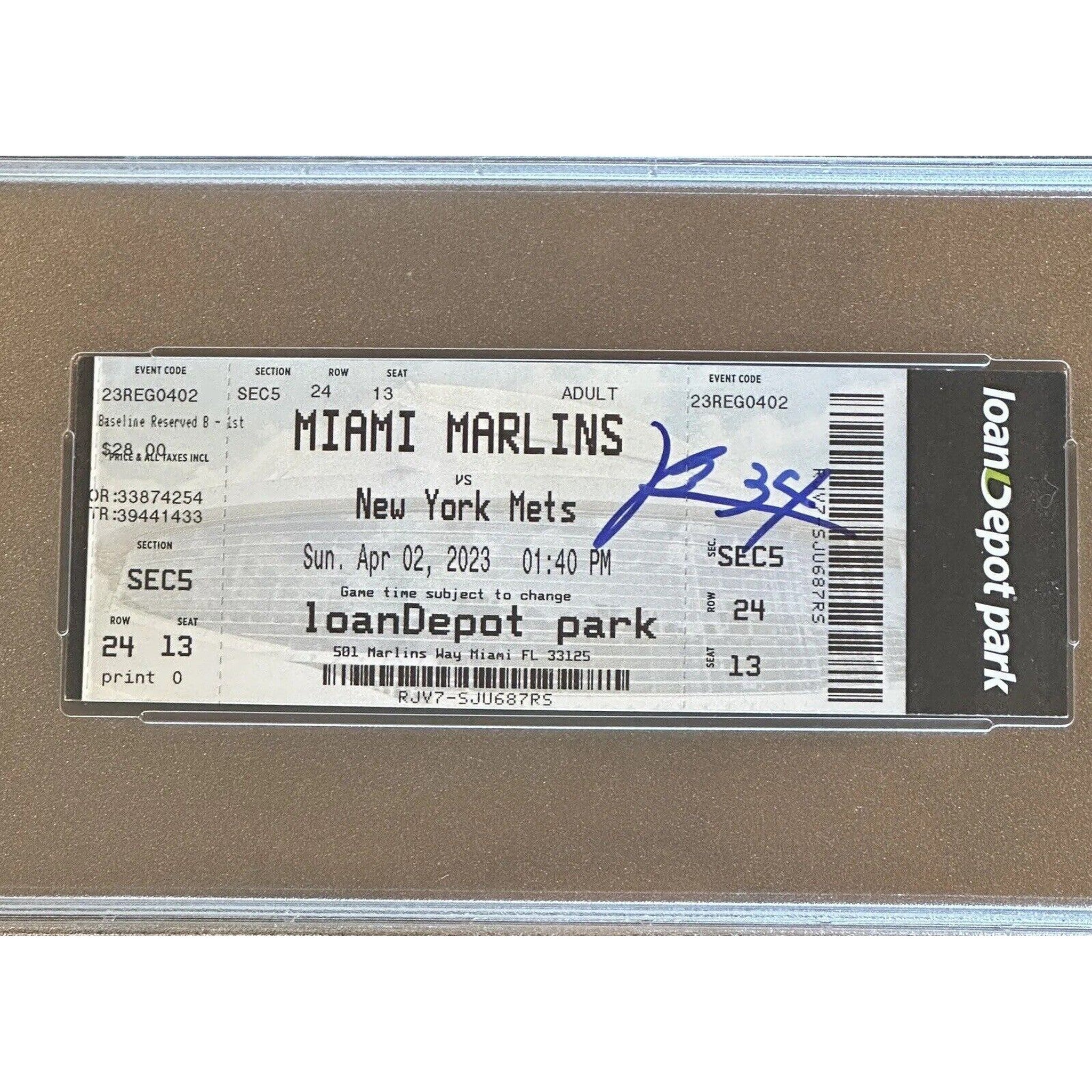Kodai Senga NY Mets Autographed MLB Debut Ticket 4/2/23 PSA/DNA Gem Mint 10-Baseball-Right Off The Field