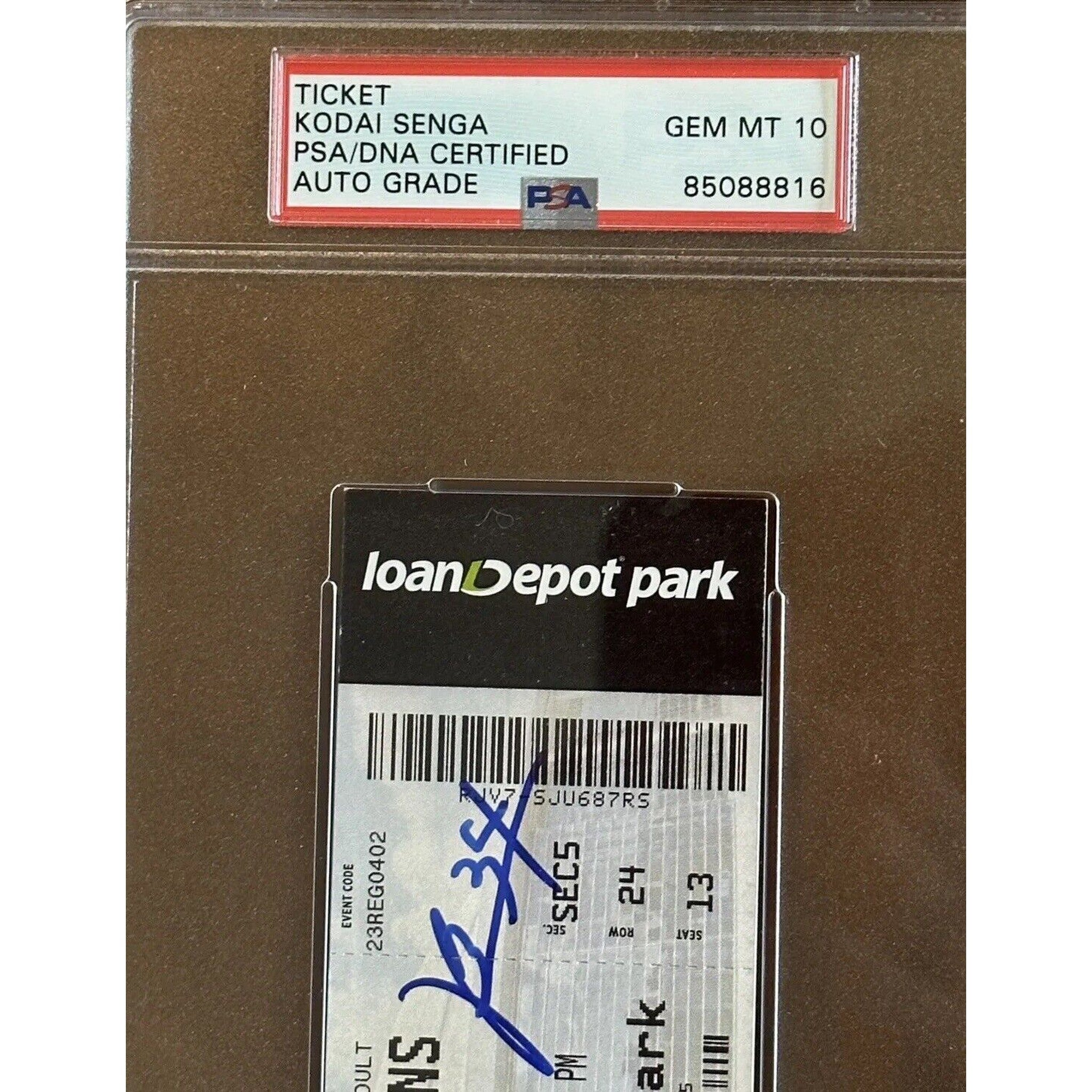 Kodai Senga NY Mets Autographed MLB Debut Ticket 4/2/23 PSA/DNA Gem Mint 10-Baseball-Right Off The Field