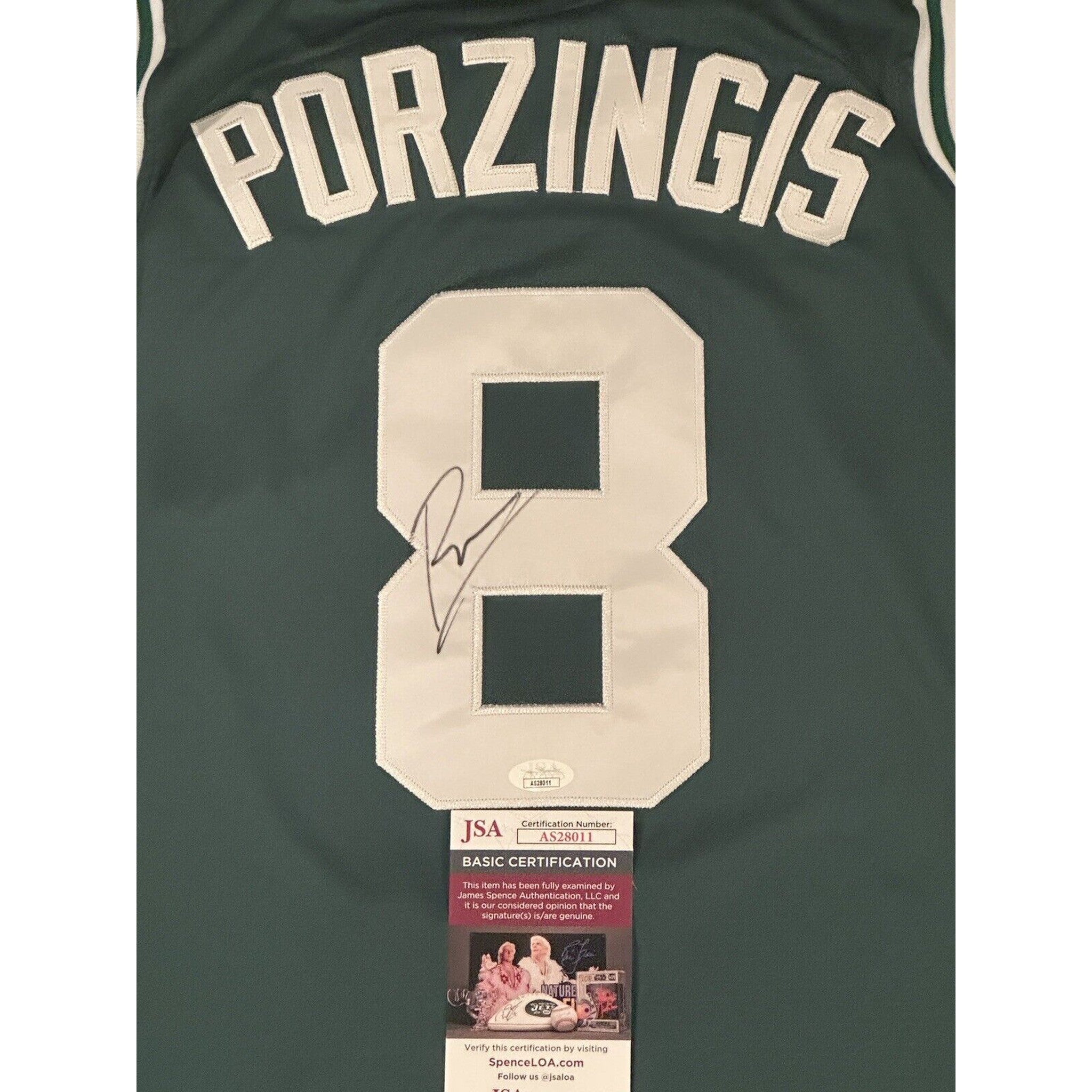 Kristaps Porzingis Autographed Boston Celtics Jersey JSA COA-Basketball-Right Off The Field