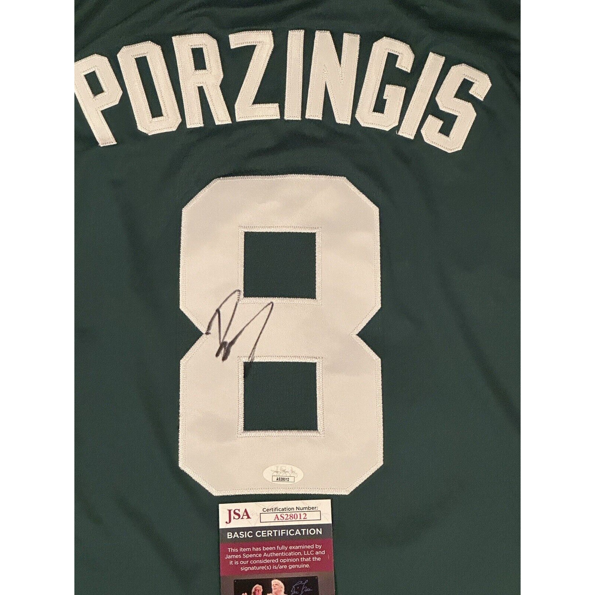 Kristaps Porzingis Autographed Boston Celtics Jersey JSA COA-Basketball-Right Off The Field