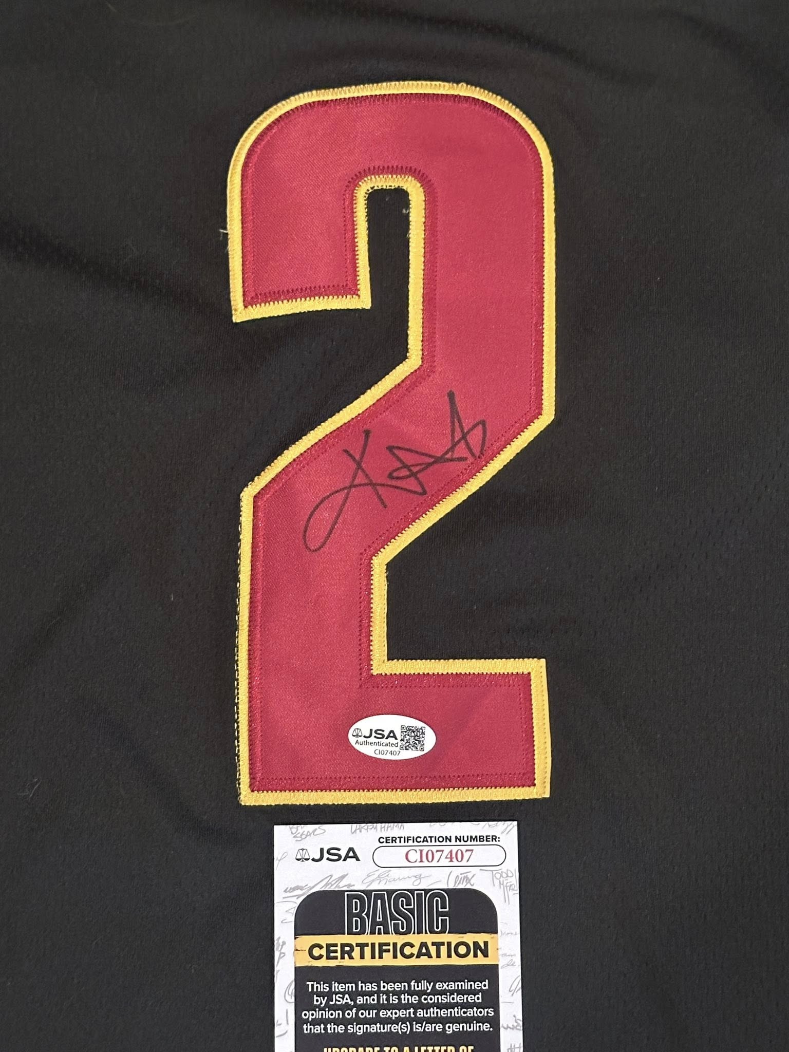 Kyrie Irving Autographed Cleveland Cavaliers Jersey JSA COA-Right Off The Field